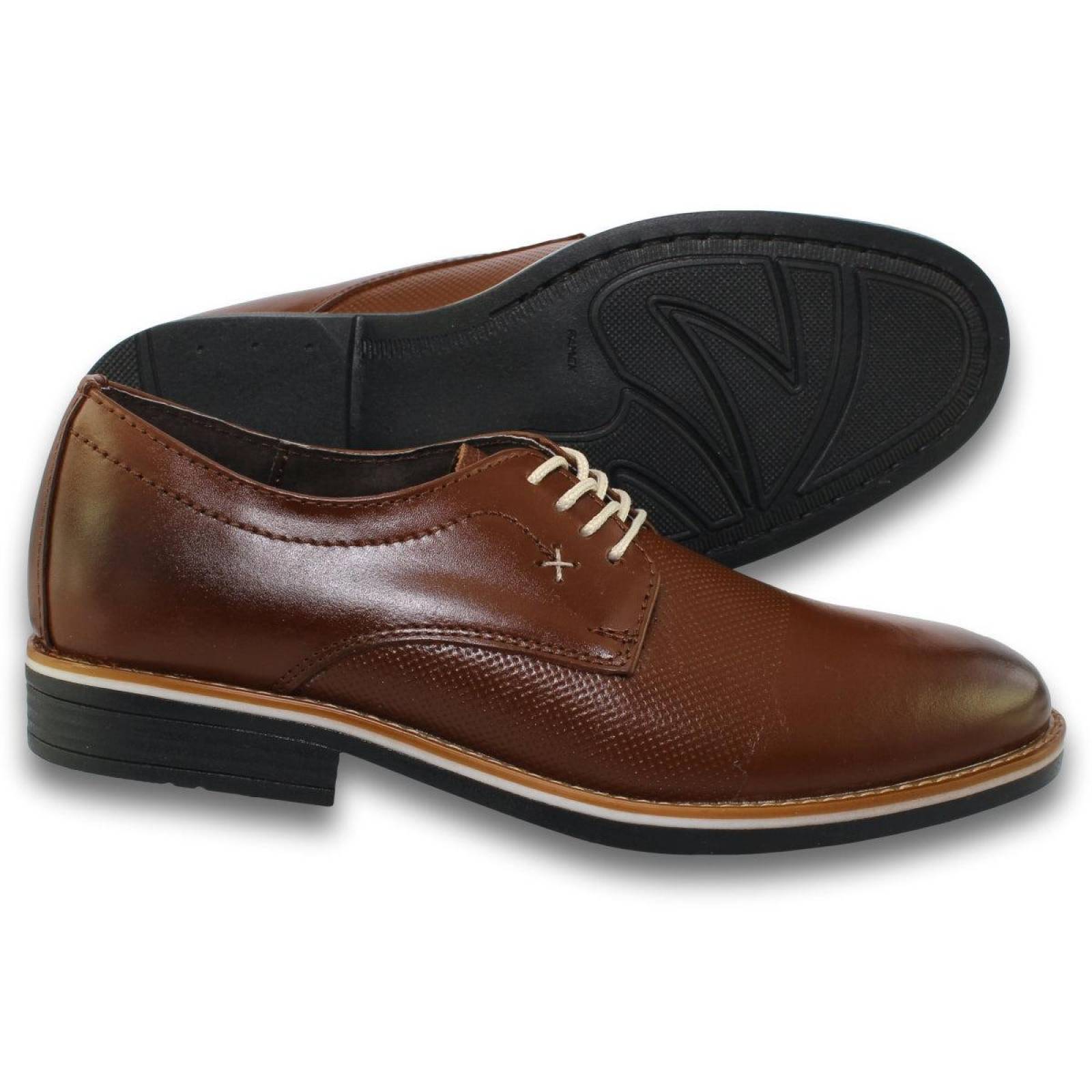 Zapato Casual Para Hombre Estilo 2137Ja7 Piel Color Cafe 