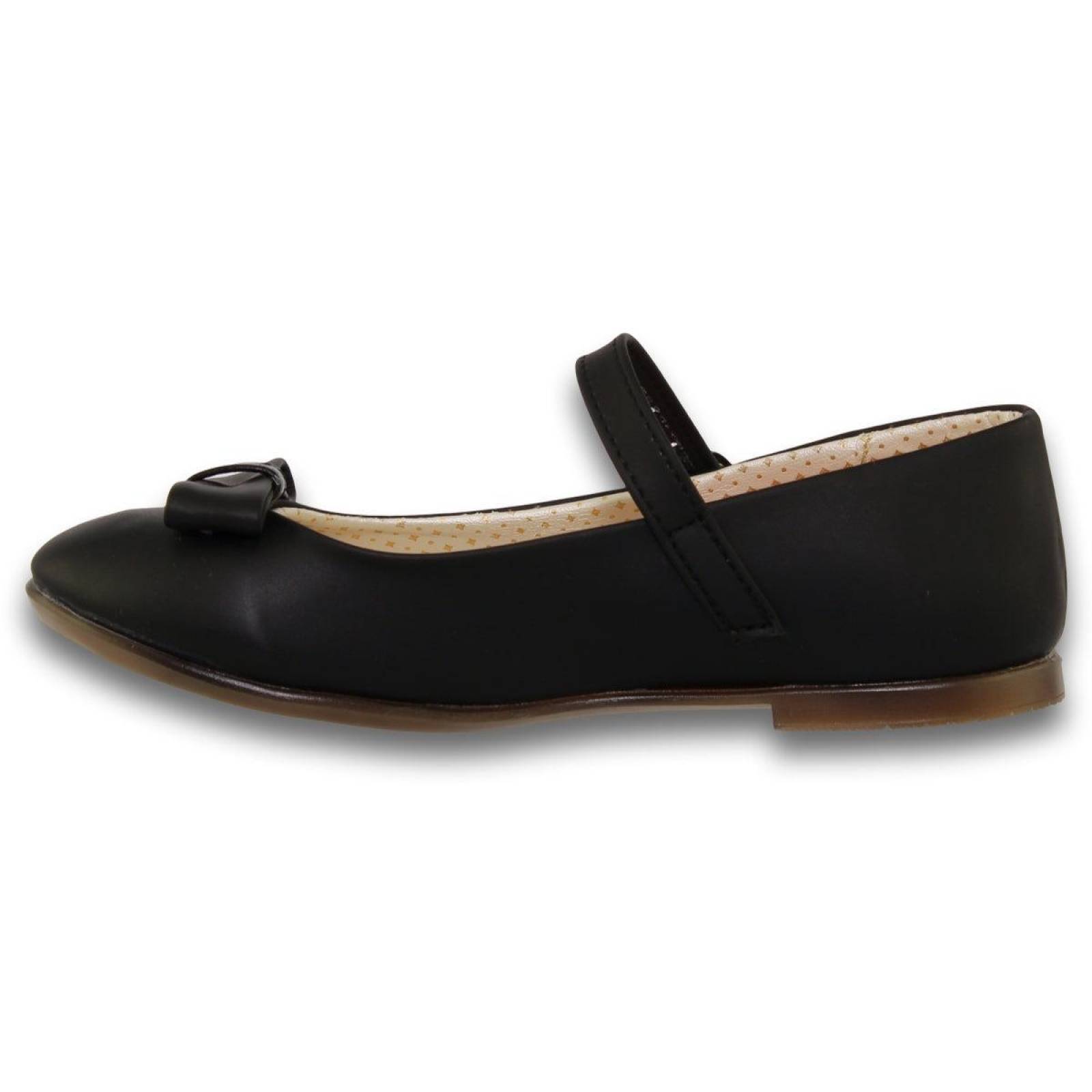 Zapatos Escolares Para Niña Balerinas Estilo 0300Pa21 Acabado Simipiel Color Negro 