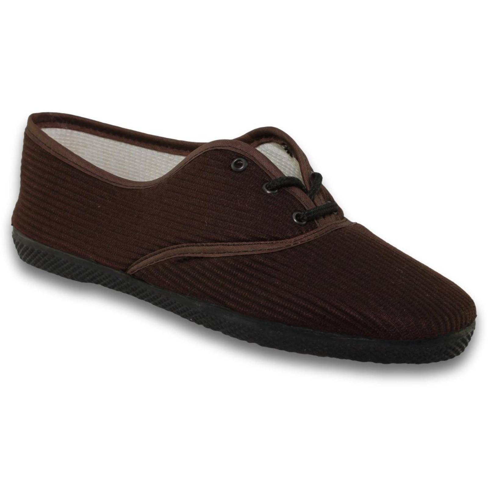 Tenis Para Mujer Con Agujetas Estilo 0200Ma5 Textil Color Cafe 