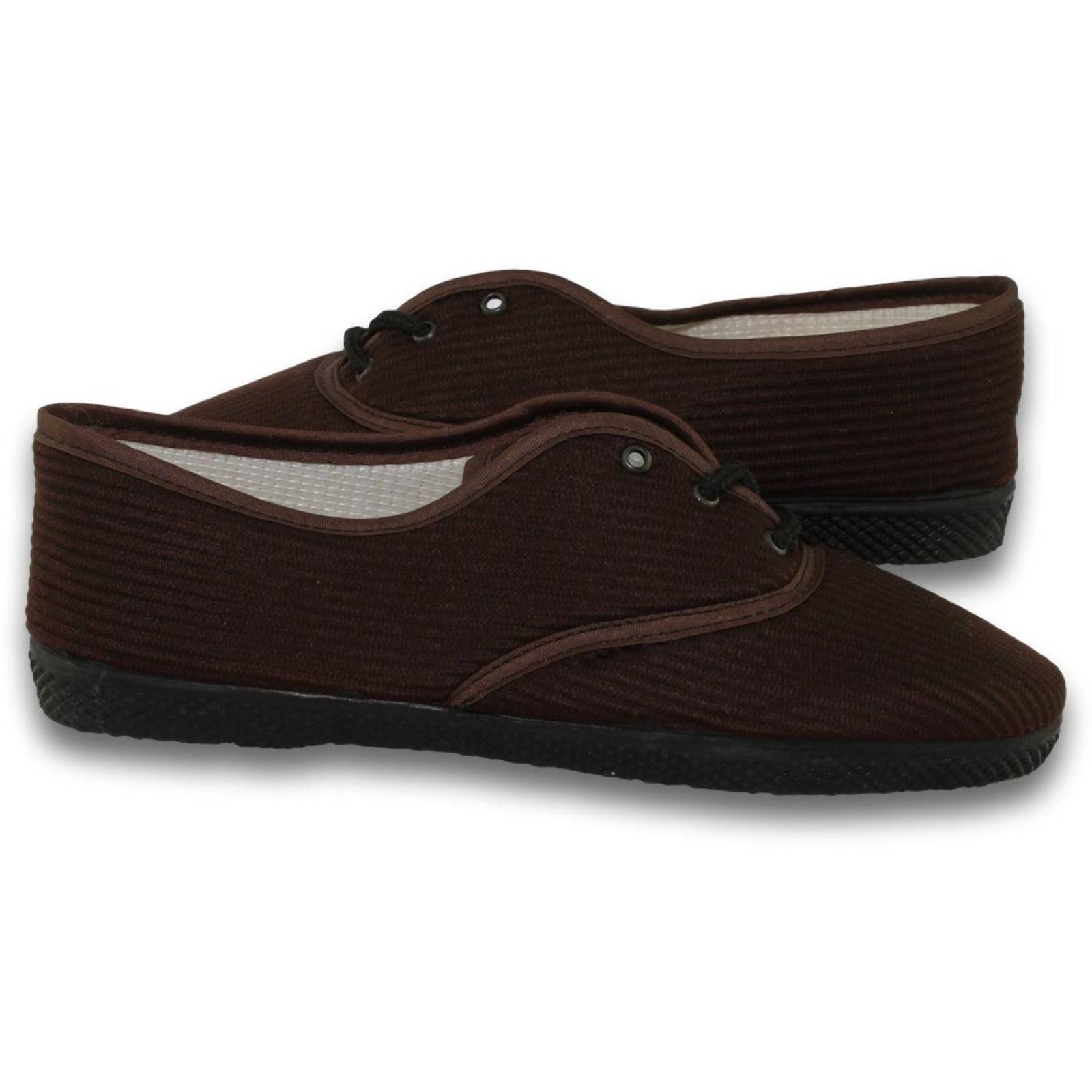 Tenis Para Mujer Con Agujetas Estilo 0200Ma5 Textil Color Cafe 