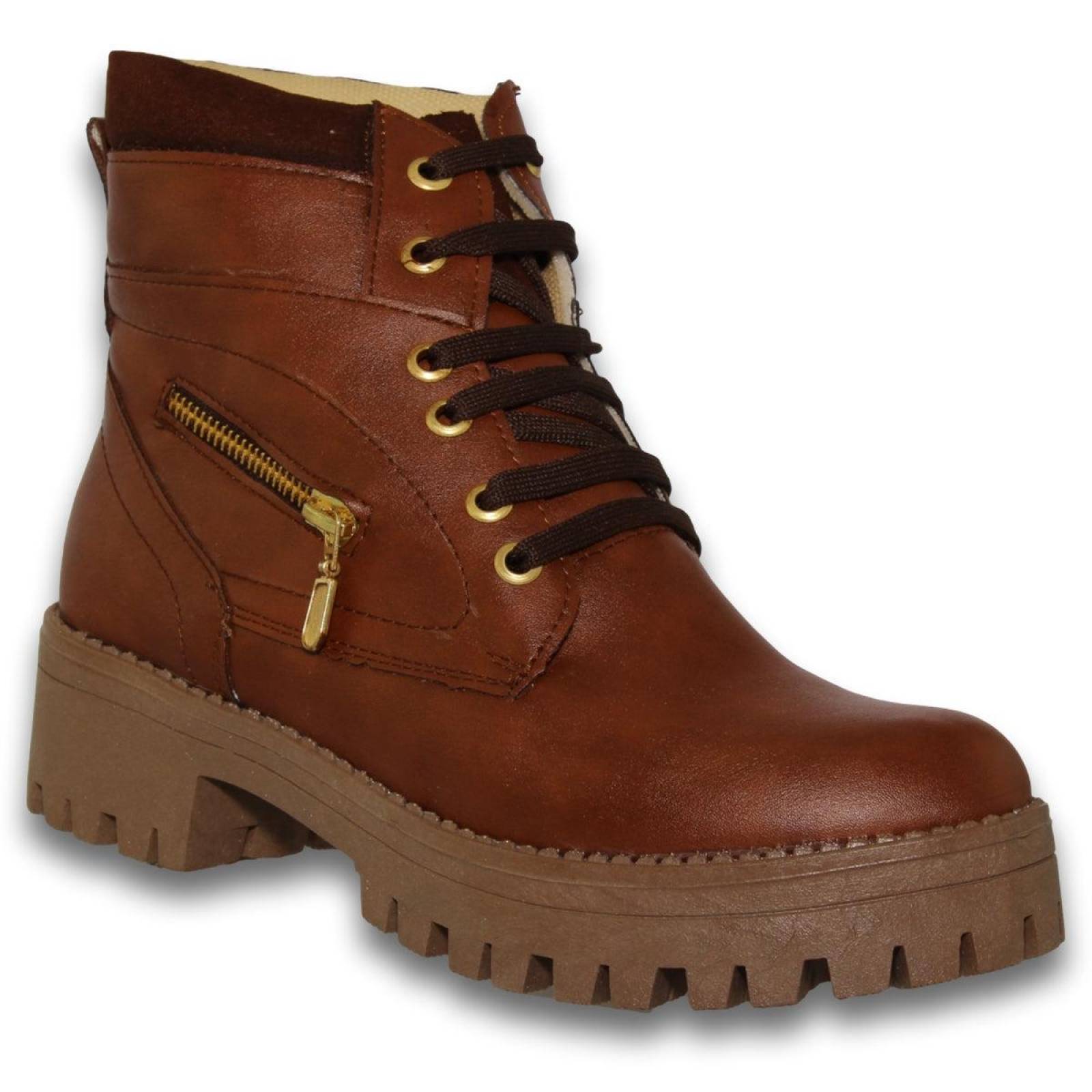 Botas Para Mujer Comodas De Moda Estilo 0500Mi5 Acabado Fresno Color Cafe