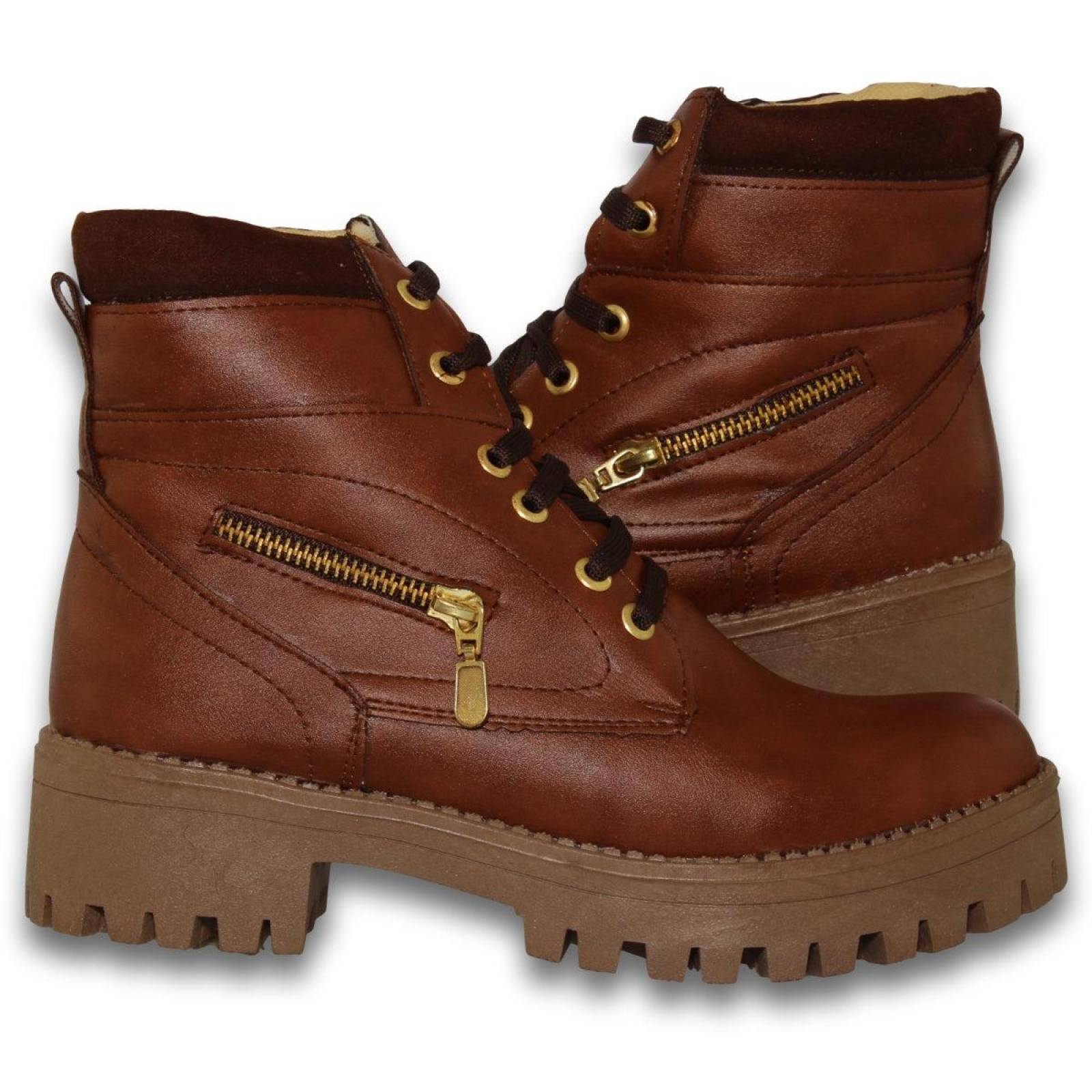 Botas Para Mujer Comodas De Moda Estilo 0500Mi5 Acabado Fresno Color Cafe