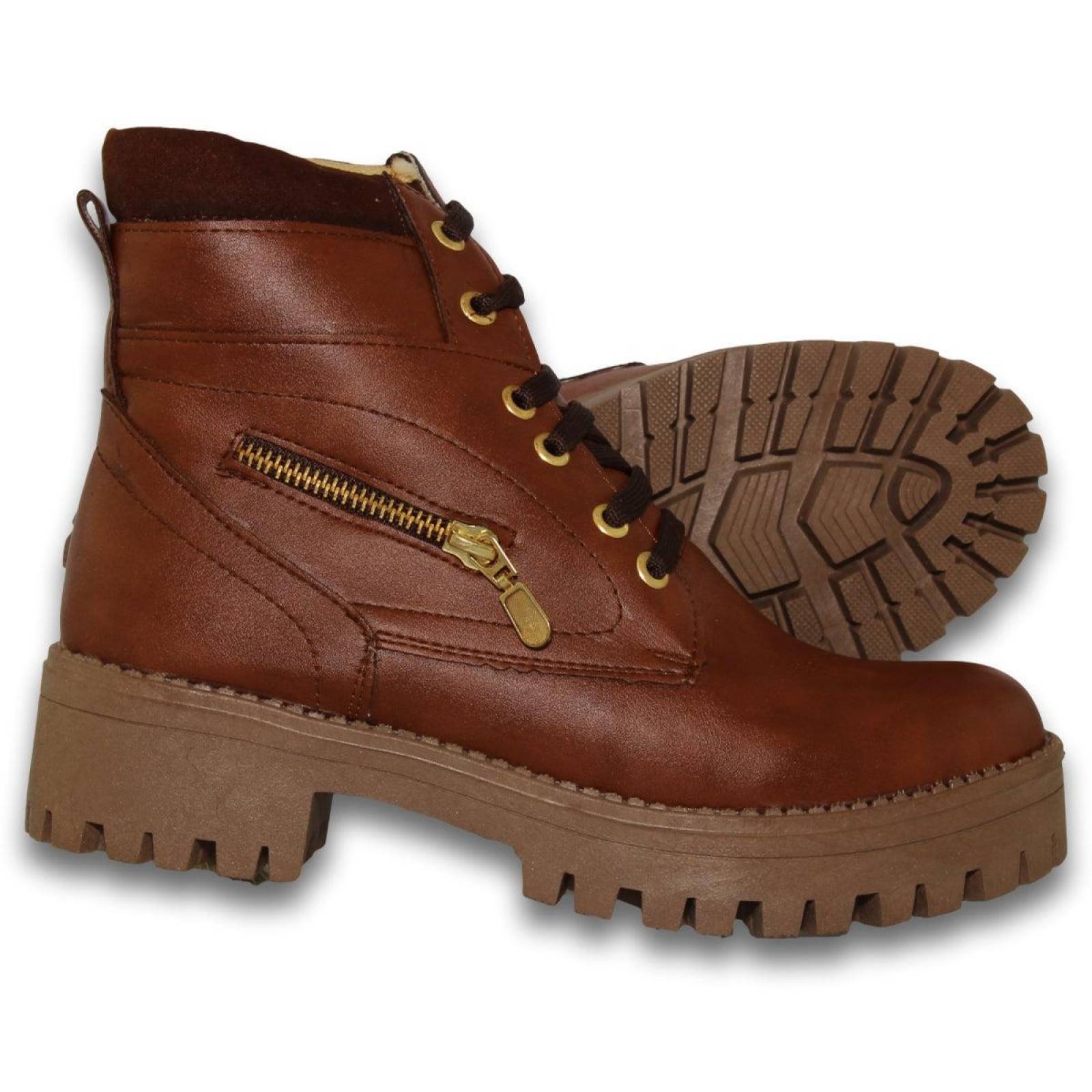 Botas Para Mujer Comodas De Moda Estilo 0500Mi5 Acabado Fresno Color Cafe