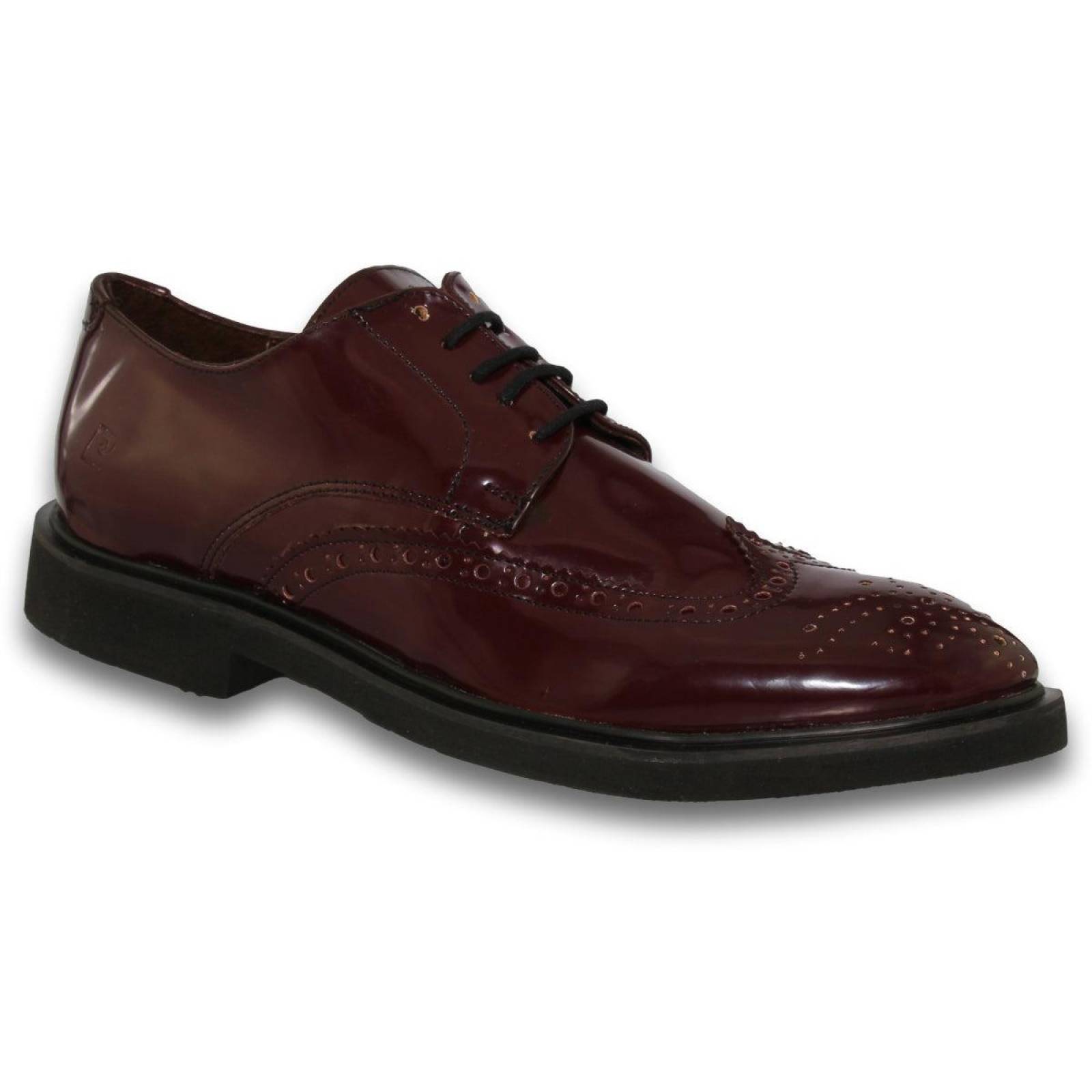 Zapatos Para Hombre Casuales Estilo 1611Pi7 Acabado Charol Color Vino 