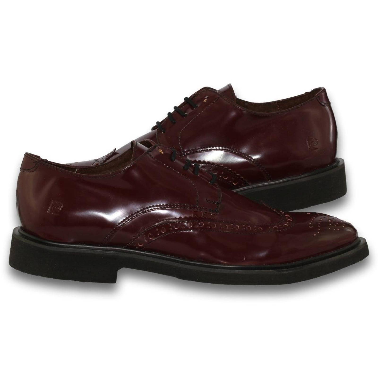 Zapatos Para Hombre Casuales Estilo 1611Pi7 Acabado Charol Color Vino 
