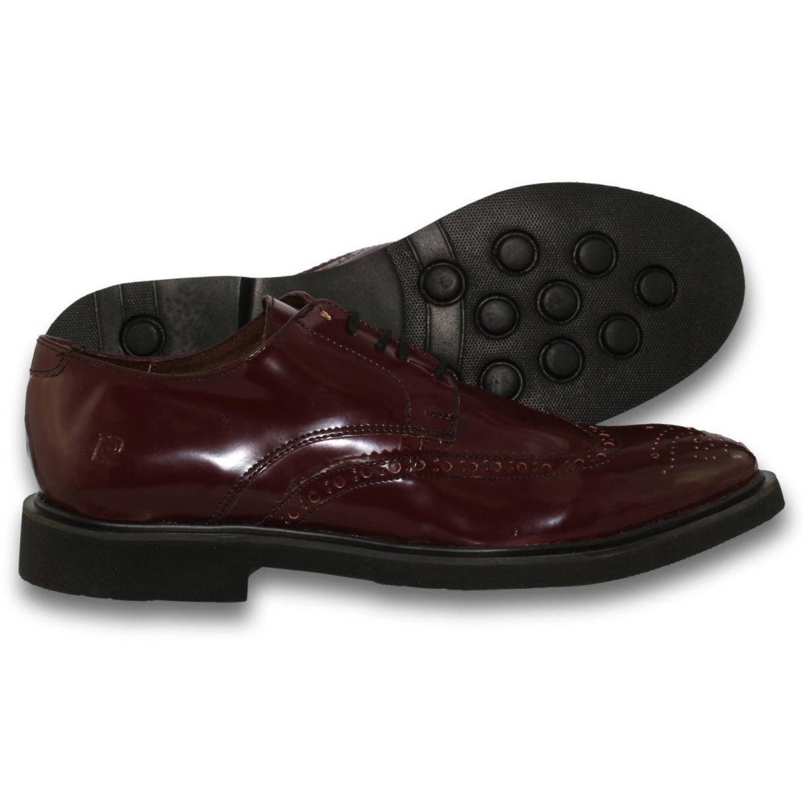 Zapatos Para Hombre Casuales Estilo 1611Pi7 Acabado Charol Color Vino 