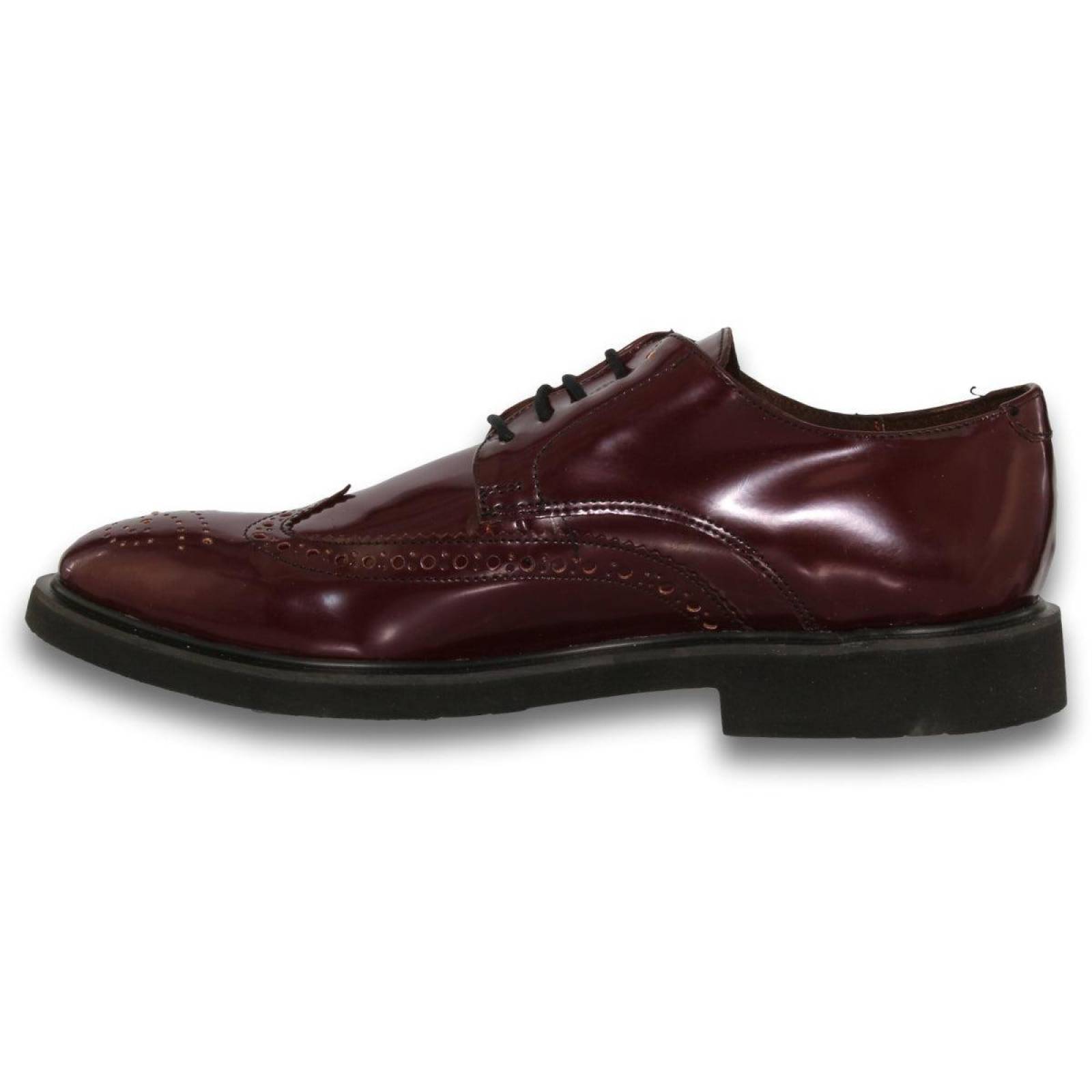 Zapatos Para Hombre Casuales Estilo 1611Pi7 Acabado Charol Color Vino 