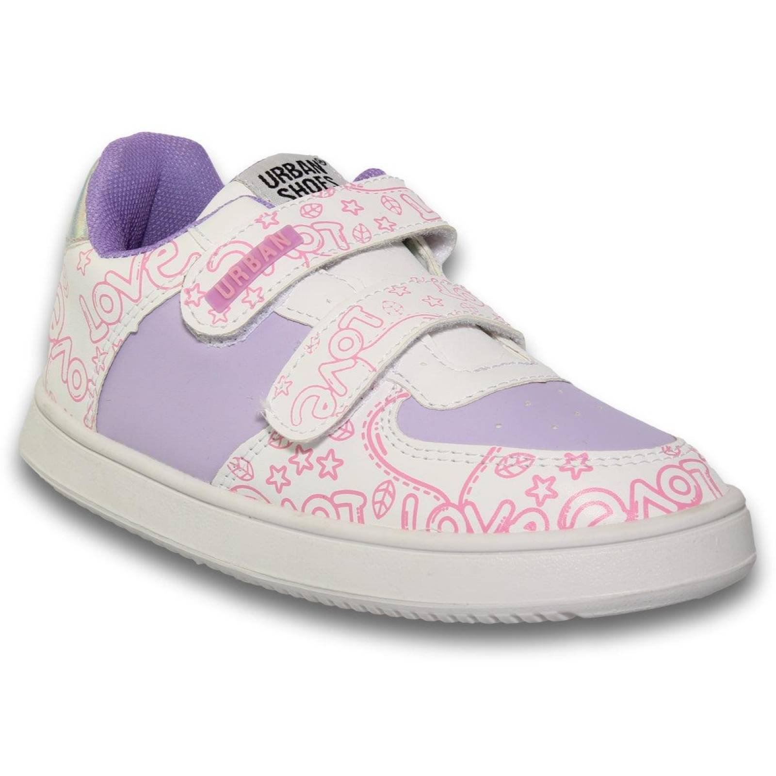 Tenis Para Niña Urbanos Estilo 2929Ur21 Simipiel Color Blanco Lavanda 