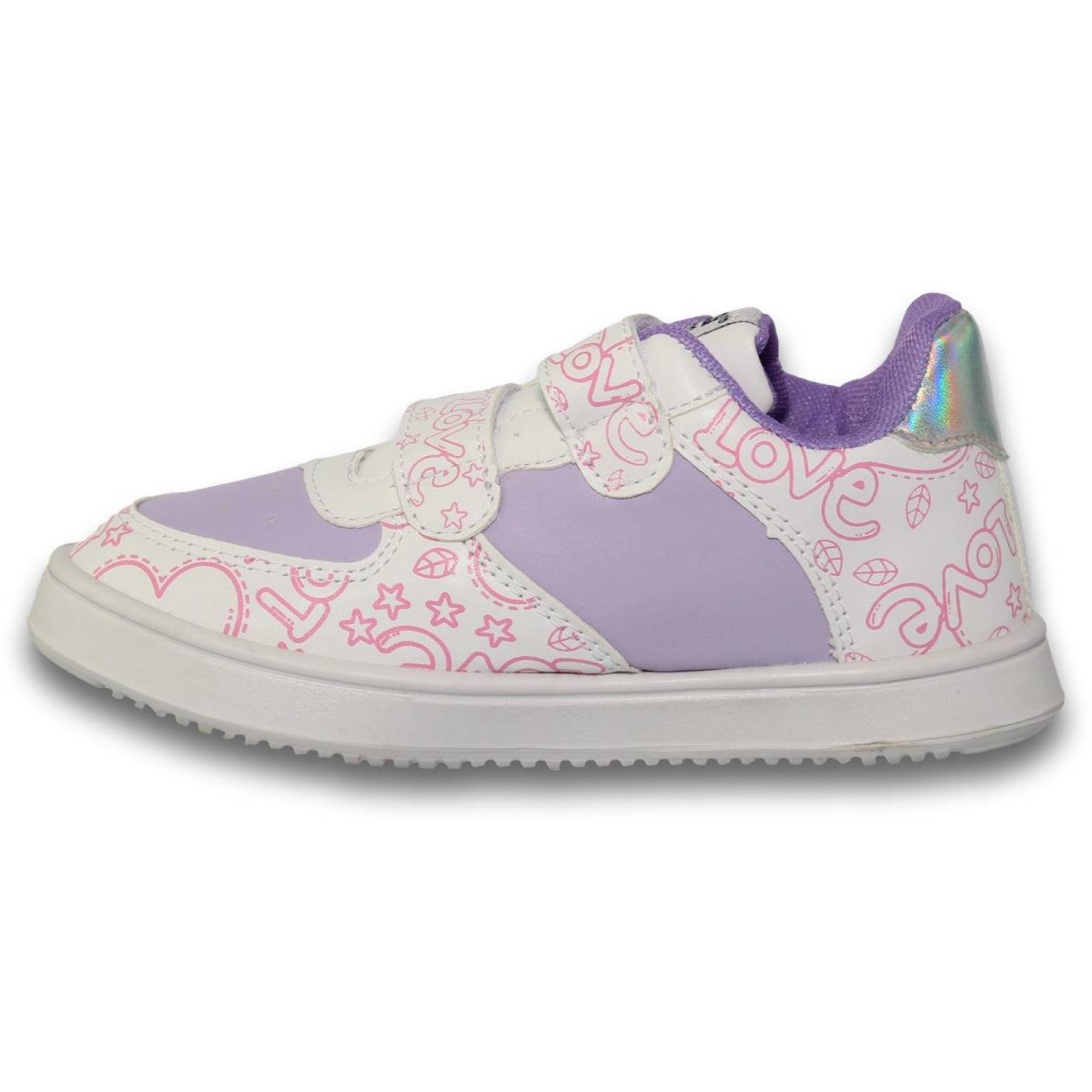 Tenis Para Niña Urbanos Estilo 2929Ur21 Simipiel Color Blanco Lavanda 