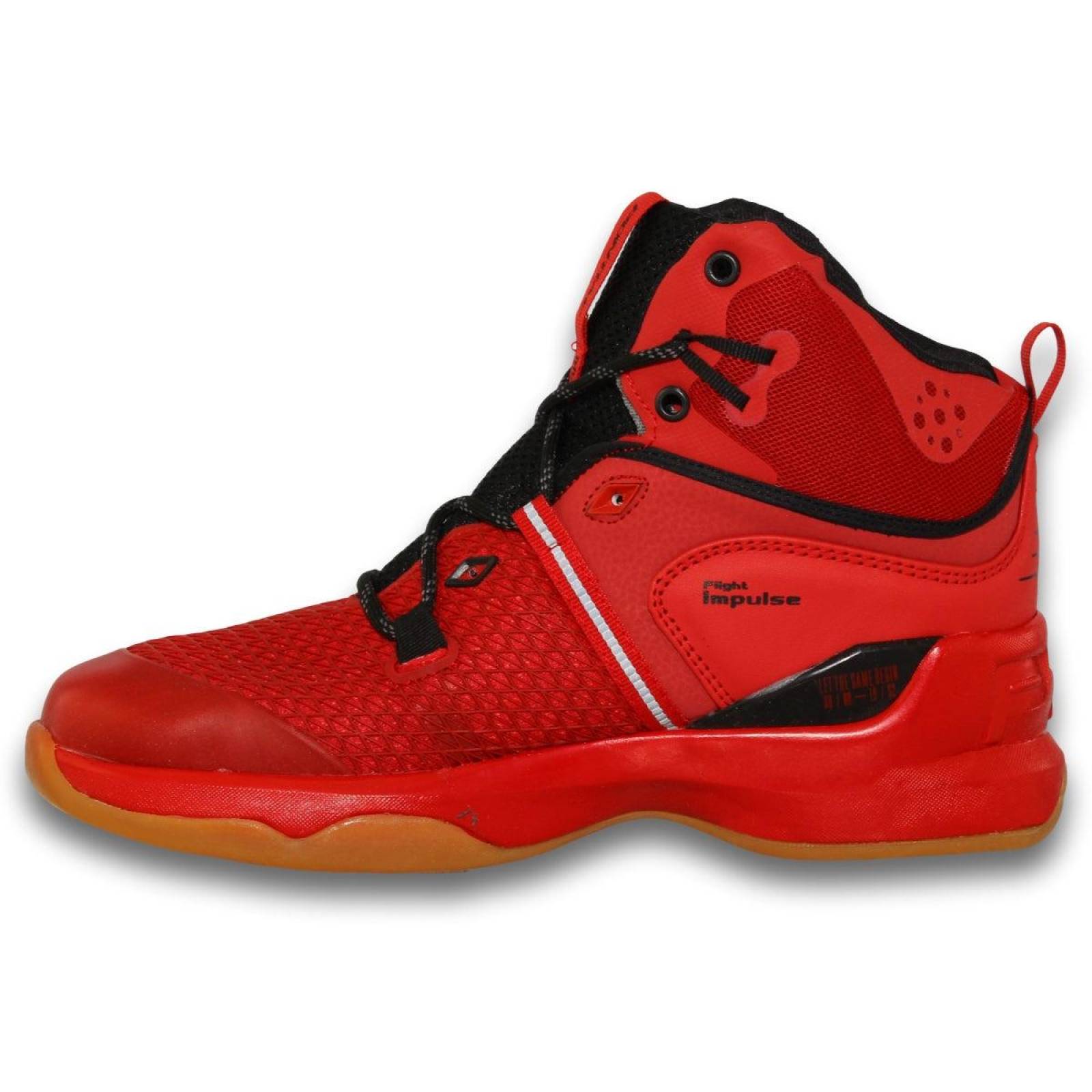 Tenis Para Hombre Urbanos Tipo Bota Estilo 6115Po7 Textil Color Rojo Negro 