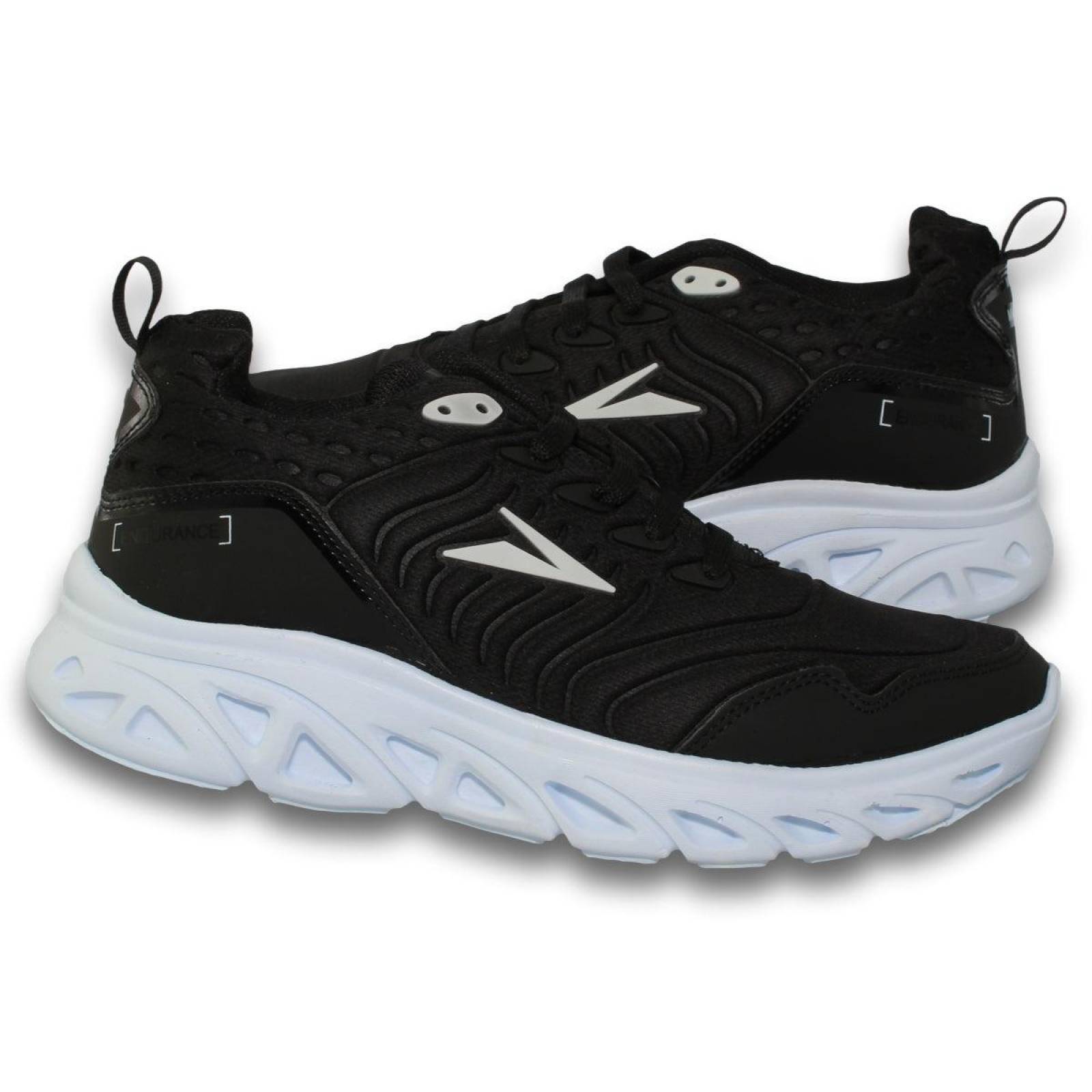 Tenis Para Hombre Comodos De Moda Estilo 0031Ma7 Textil Color Negro Blanco