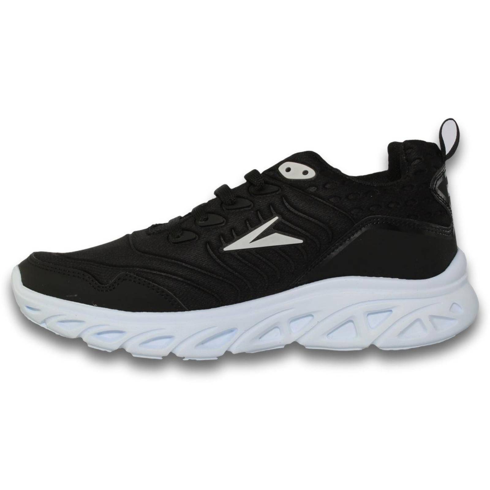 Tenis Para Hombre Comodos De Moda Estilo 0031Ma7 Textil Color Negro Blanco
