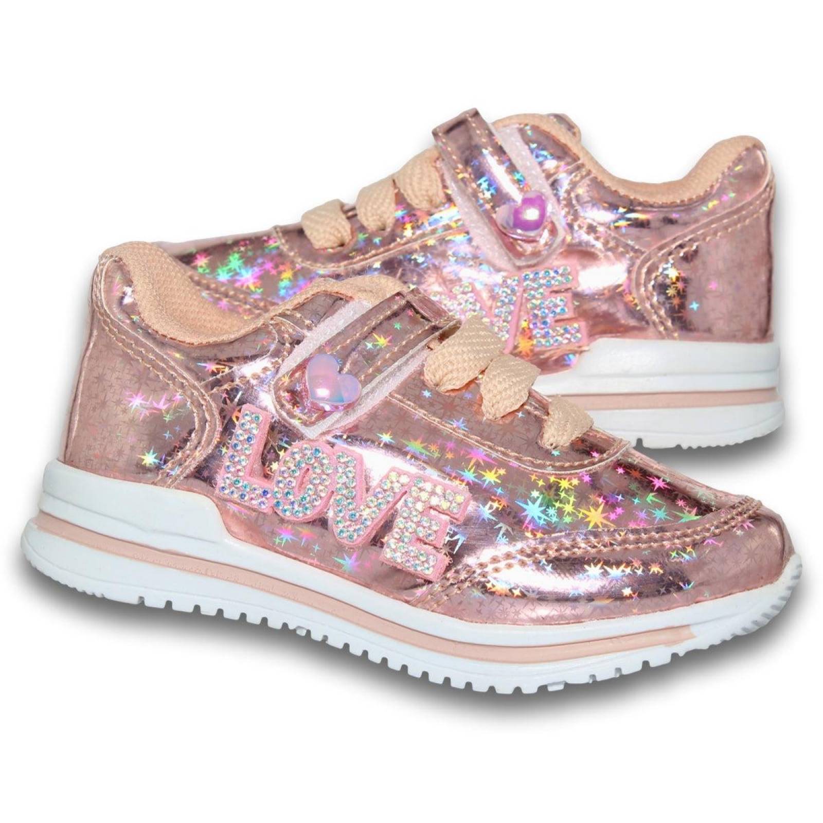 Tenis Deportivos Para Niña Estilo 0015De14 Plus Acabado Sintetico Color Maquillaje 