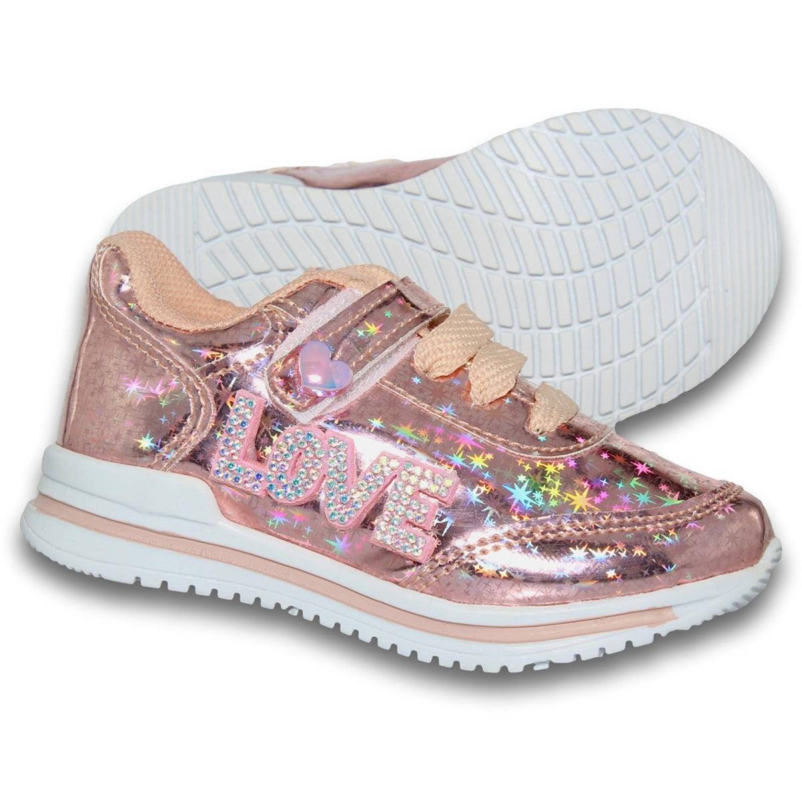 Tenis Deportivos Para Niña Estilo 0015De14 Plus Acabado Sintetico Color Maquillaje 