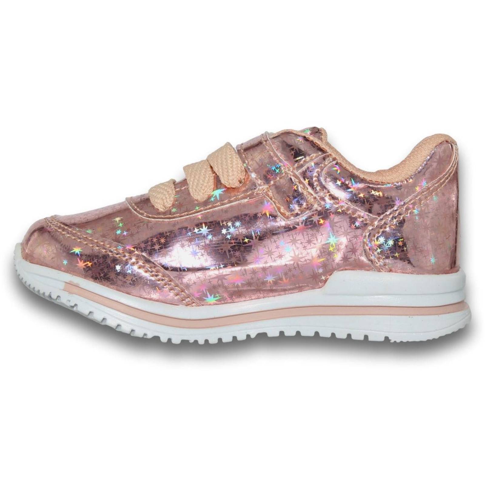 Tenis Deportivos Para Niña Estilo 0015De14 Plus Acabado Sintetico Color Maquillaje 