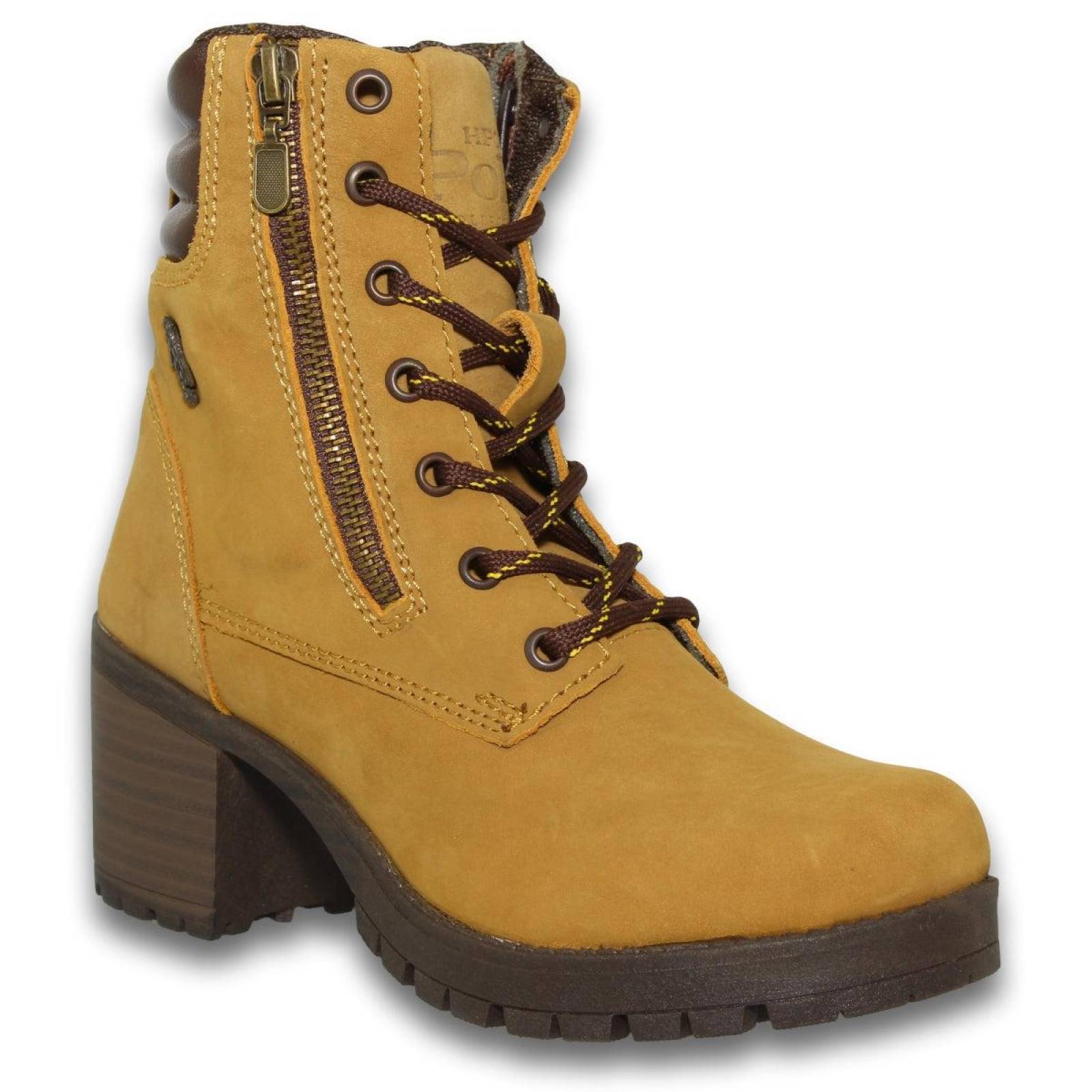 Botas Para Mujer Con Tacon Estilo 7015Po5 Acabado Gamuza Color Miel 