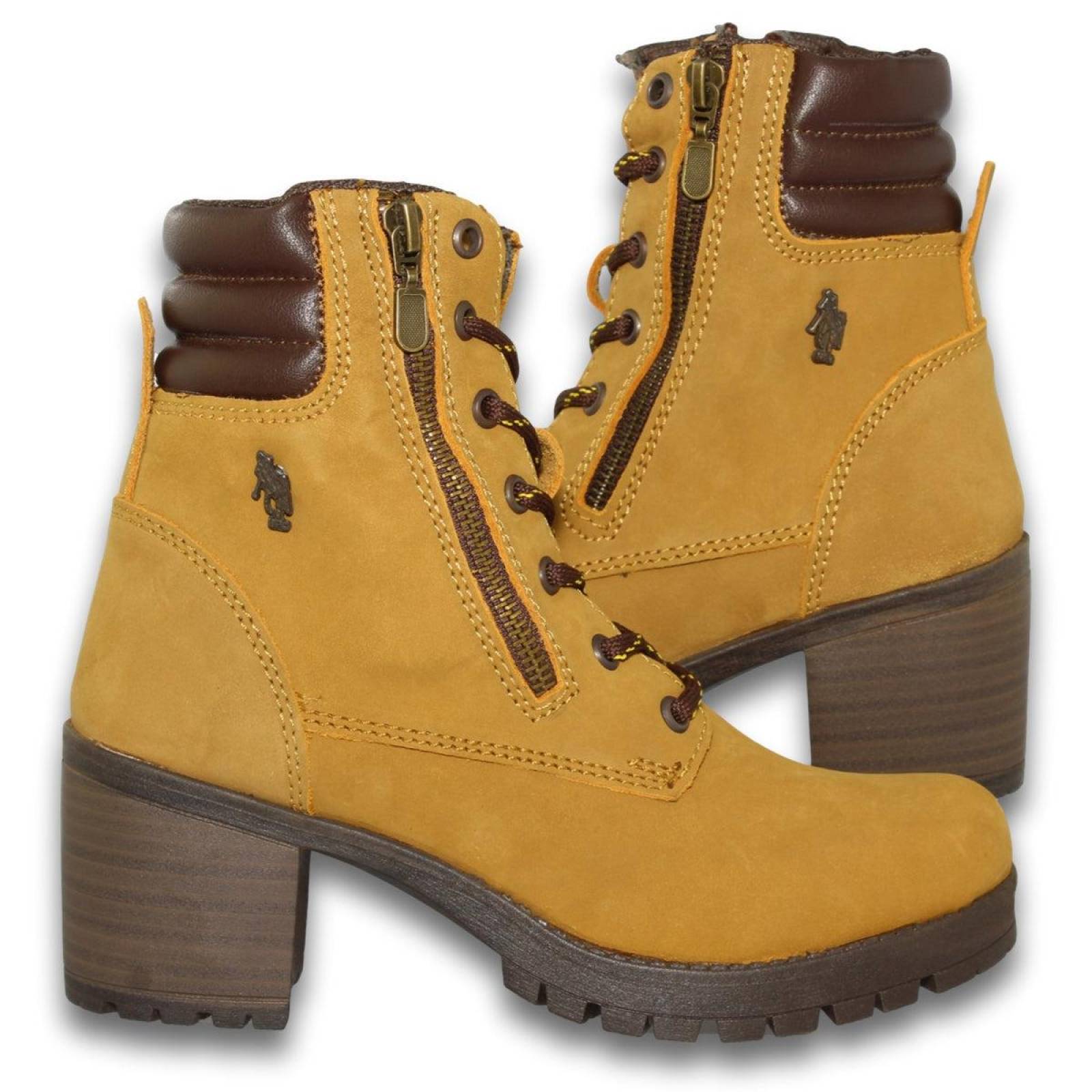 Botas Para Mujer Con Tacon Estilo 7015Po5 Acabado Gamuza Color Miel 