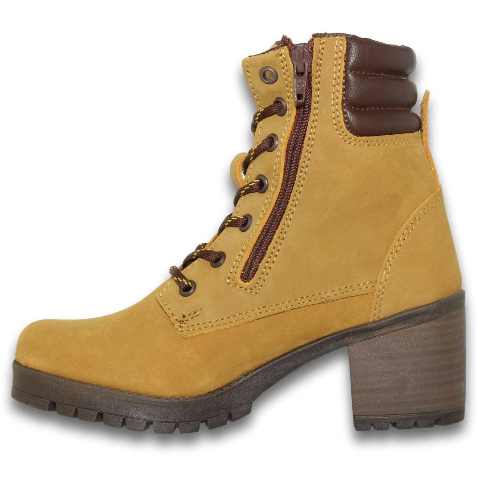 Botas Para Mujer Con Tacon Estilo 7015Po5 Acabado Gamuza Color Miel 
