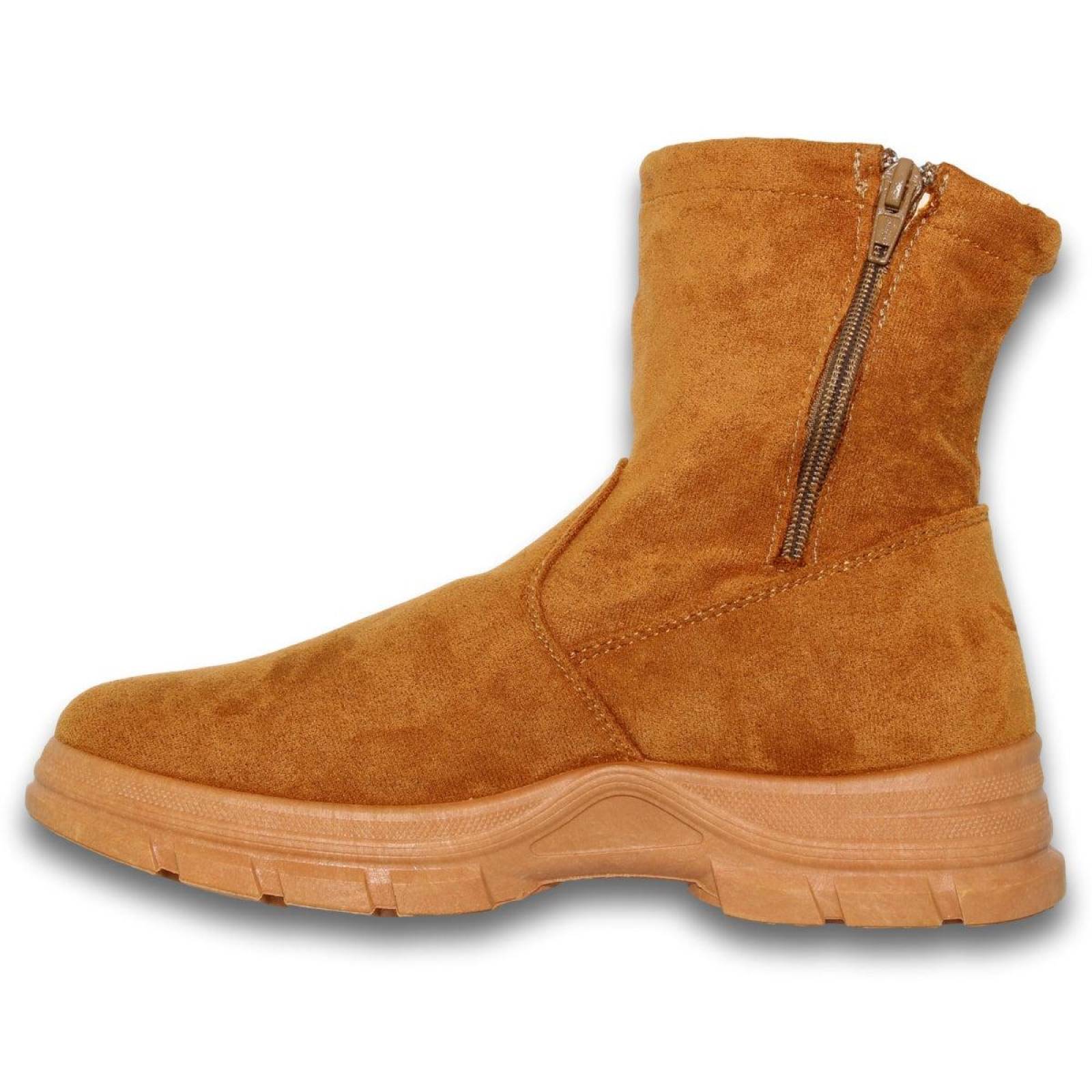 Botas Para Mujer Estilo 8189Fu5 Acabado Gamuza Color Cafe 
