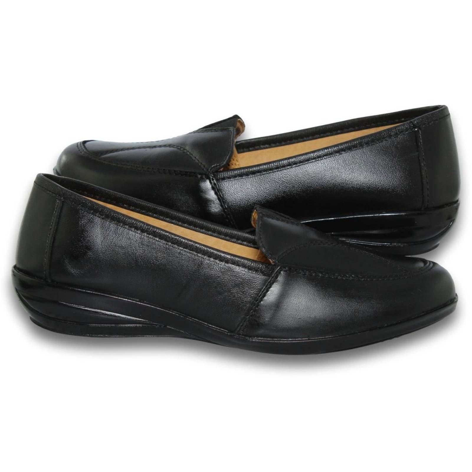 Zapatos De Piel Para Mujer Estilo 1140Am5 Acabado Piel Color Negro 