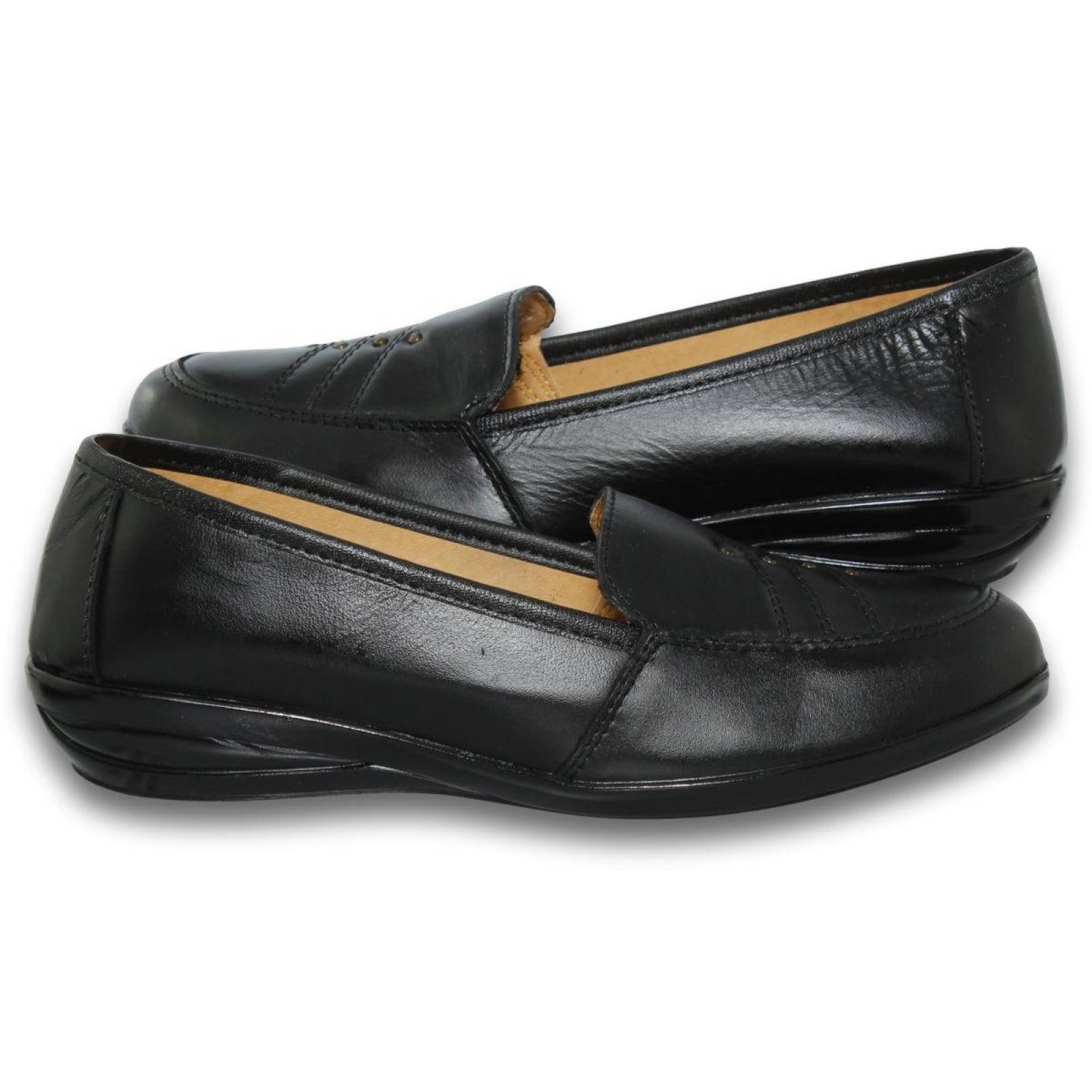 Zapatos De Descanso Para Mujer Estilo 1115Am5 Acabado Piel Color Negro 