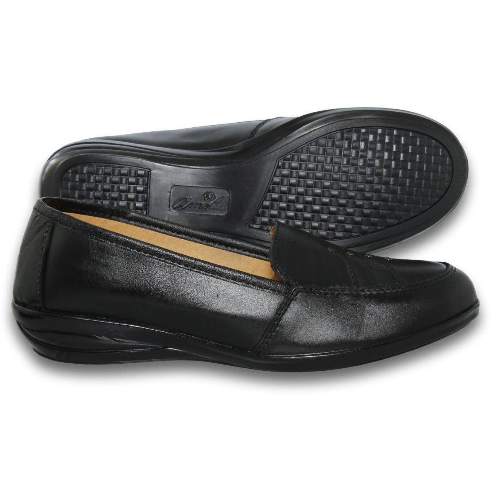 Zapatos De Descanso Para Mujer Estilo 1115Am5 Acabado Piel Color Negro 