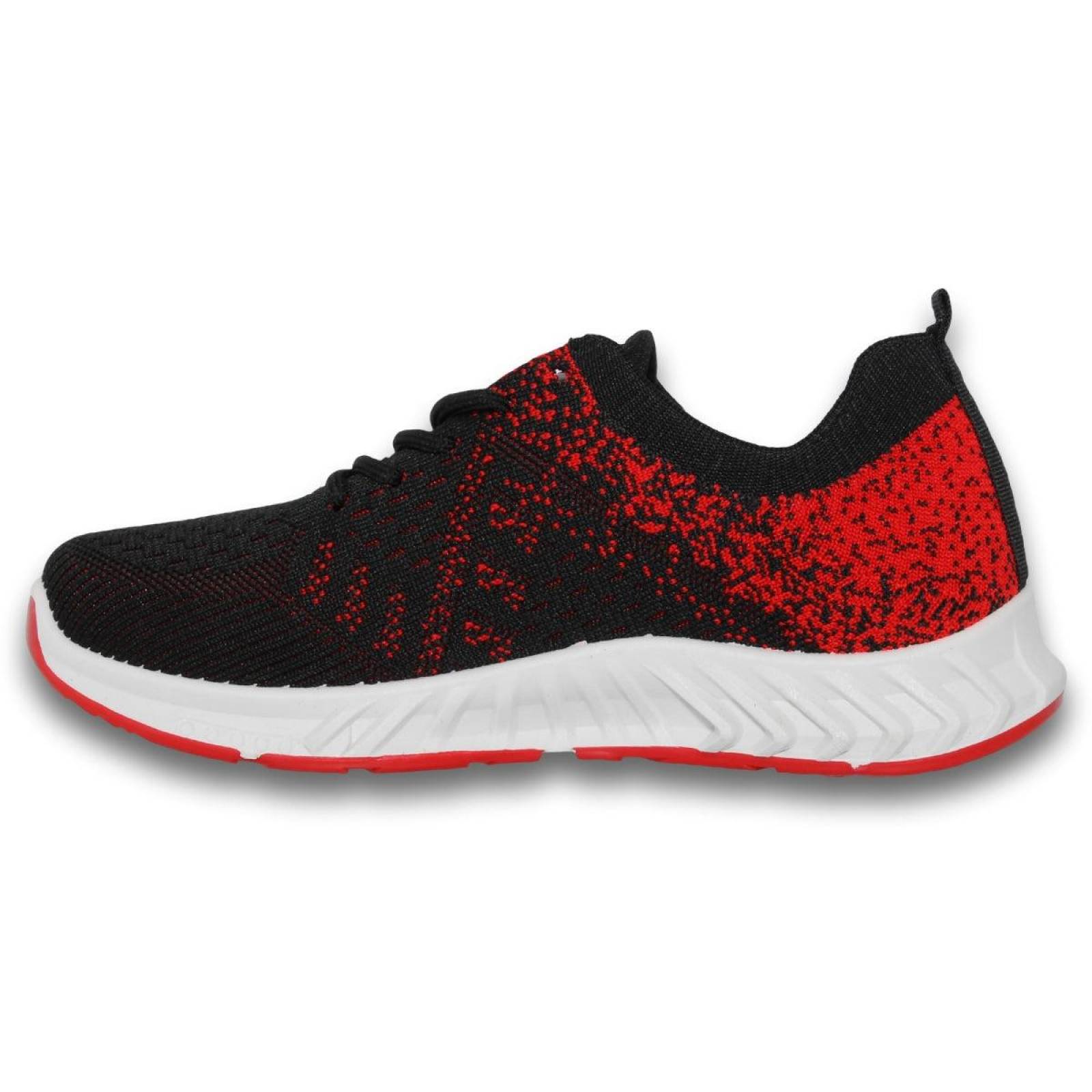 Tenis Para Hombre Estilo 9161Za5 Acabado Malla Color Negro Rojo 