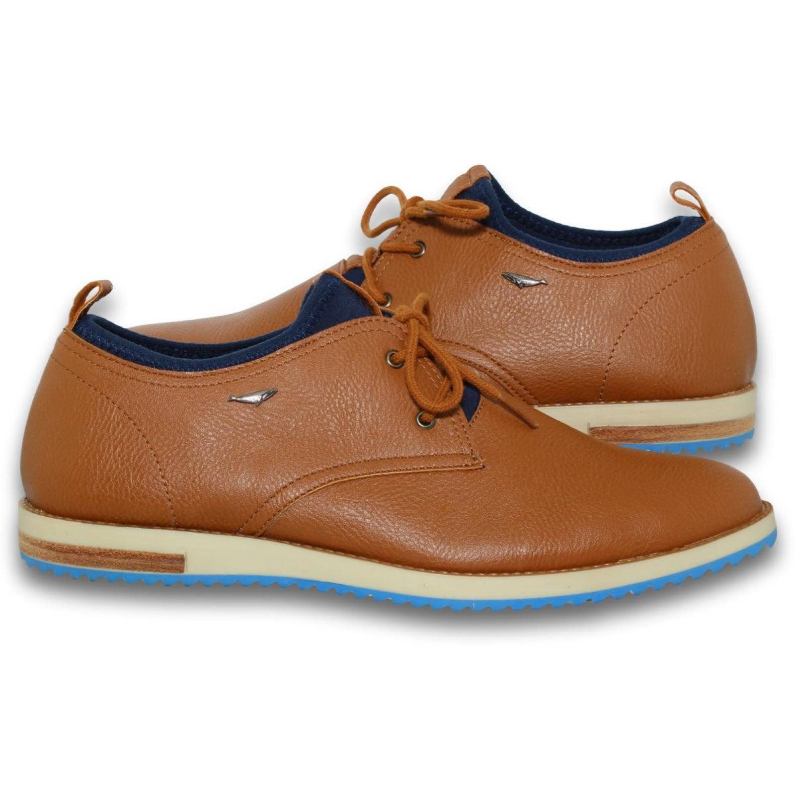 Zapatos Casuales Para Hombre Estilo 2430He5 Acabado Sintetico Color Camel 