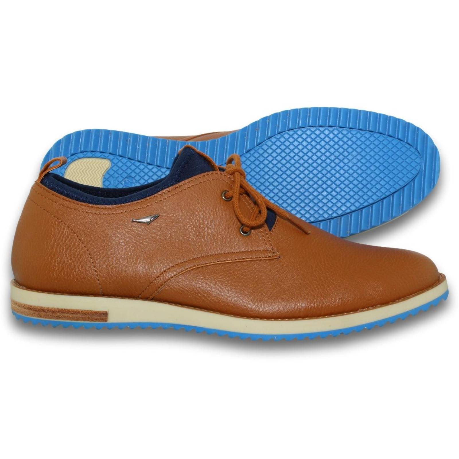 Zapatos Casuales Para Hombre Estilo 2430He5 Acabado Sintetico Color Camel 