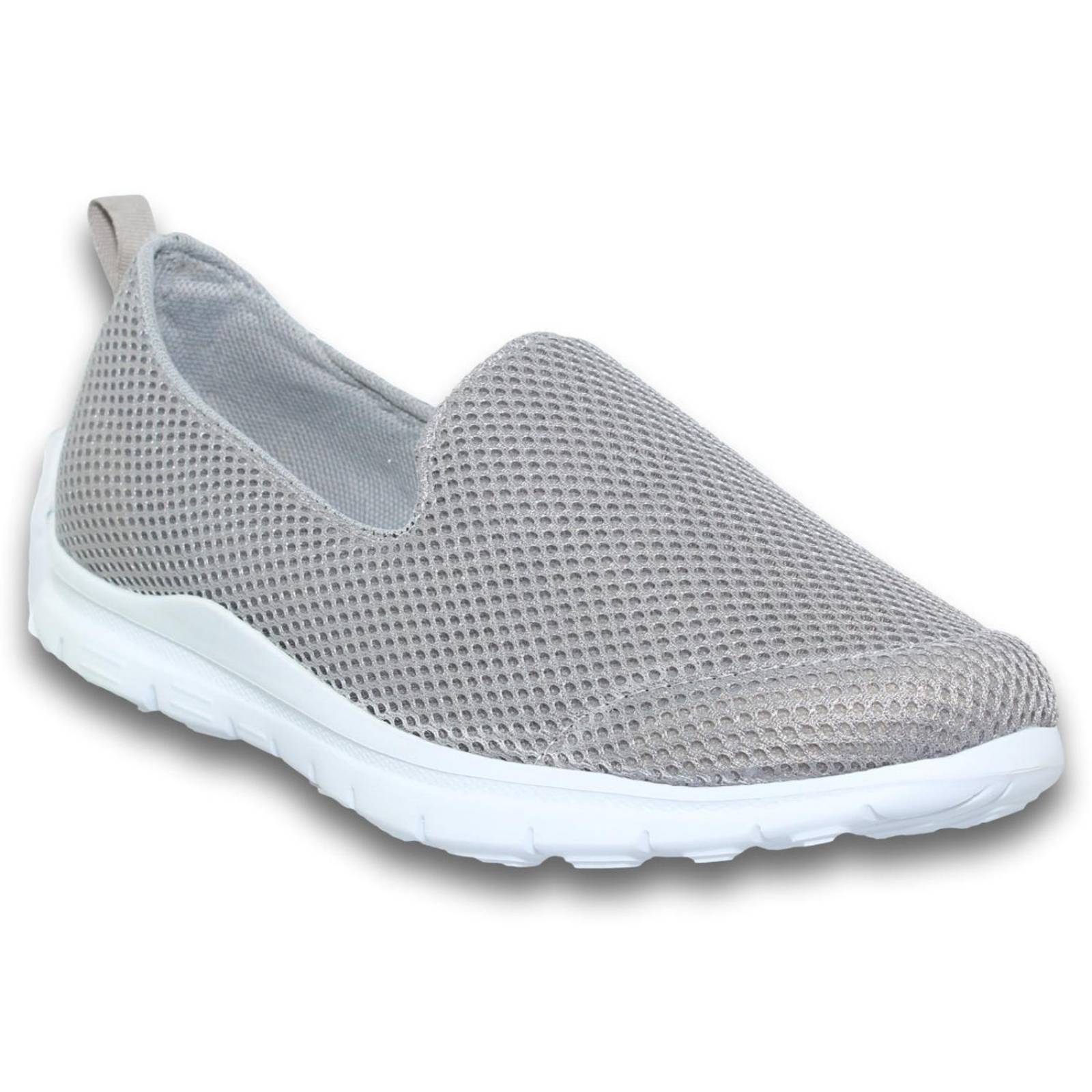 Tenis Para Mujer De Moda Comodos Estilo 0400Su5 Acabado Malla Color Gris Plata
