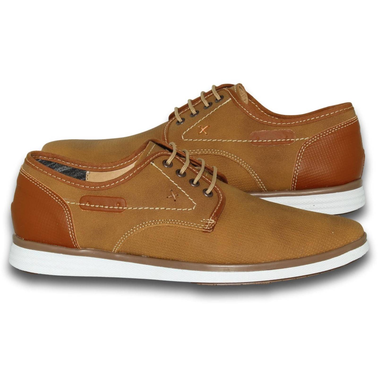 Calzado Casual Para Joven Estilo 0487Al5 Acabado Angus Perforado Color Camel 