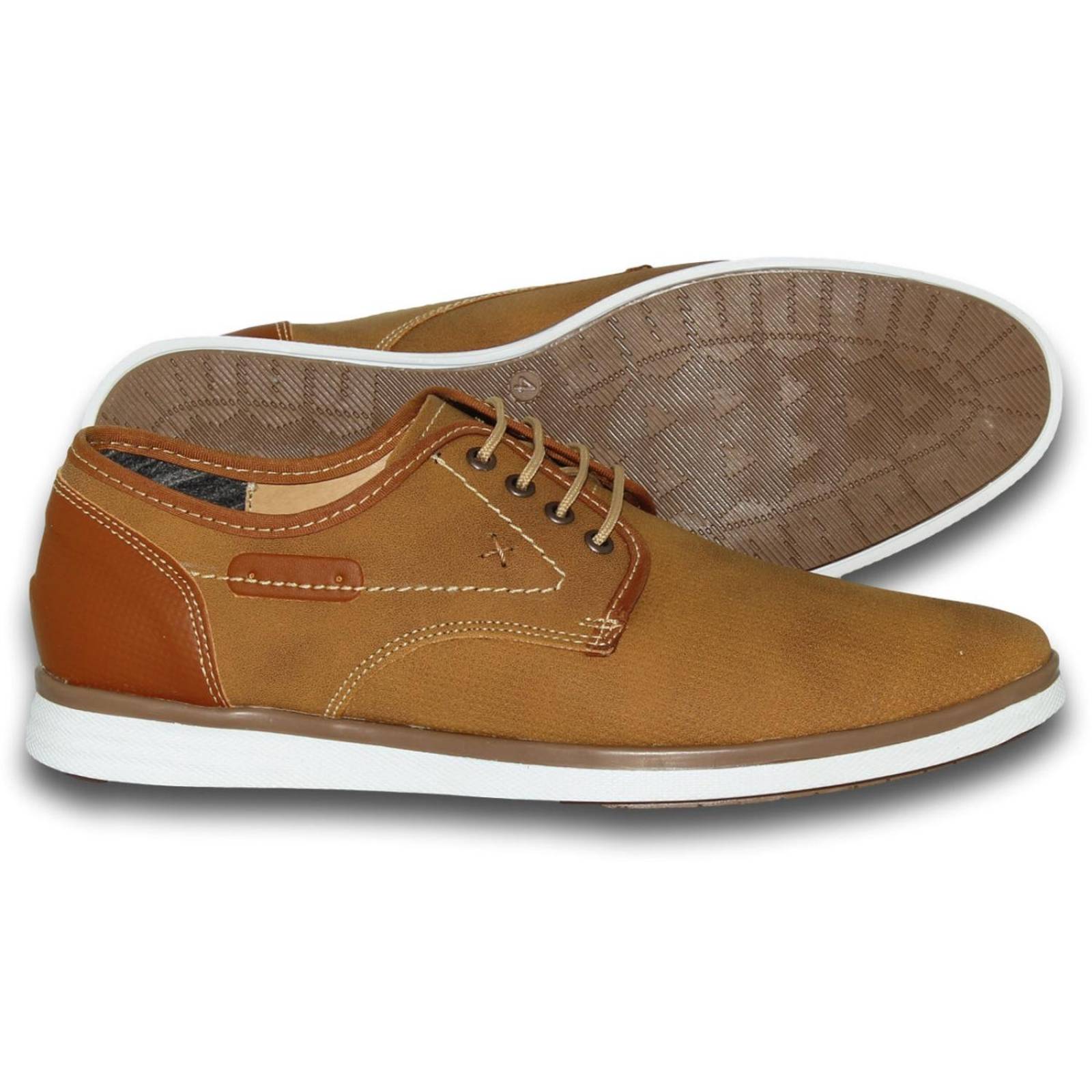 Calzado Casual Para Joven Estilo 0487Al5 Acabado Angus Perforado Color Camel 