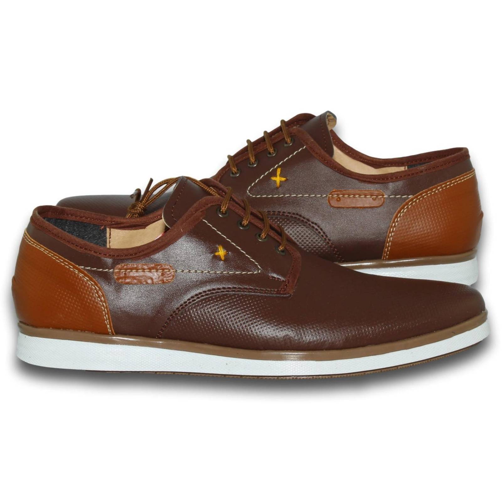 Calzado Casual Para Caballero Estilo 0487Al7 Acabado Piel Color Cafe Miel 