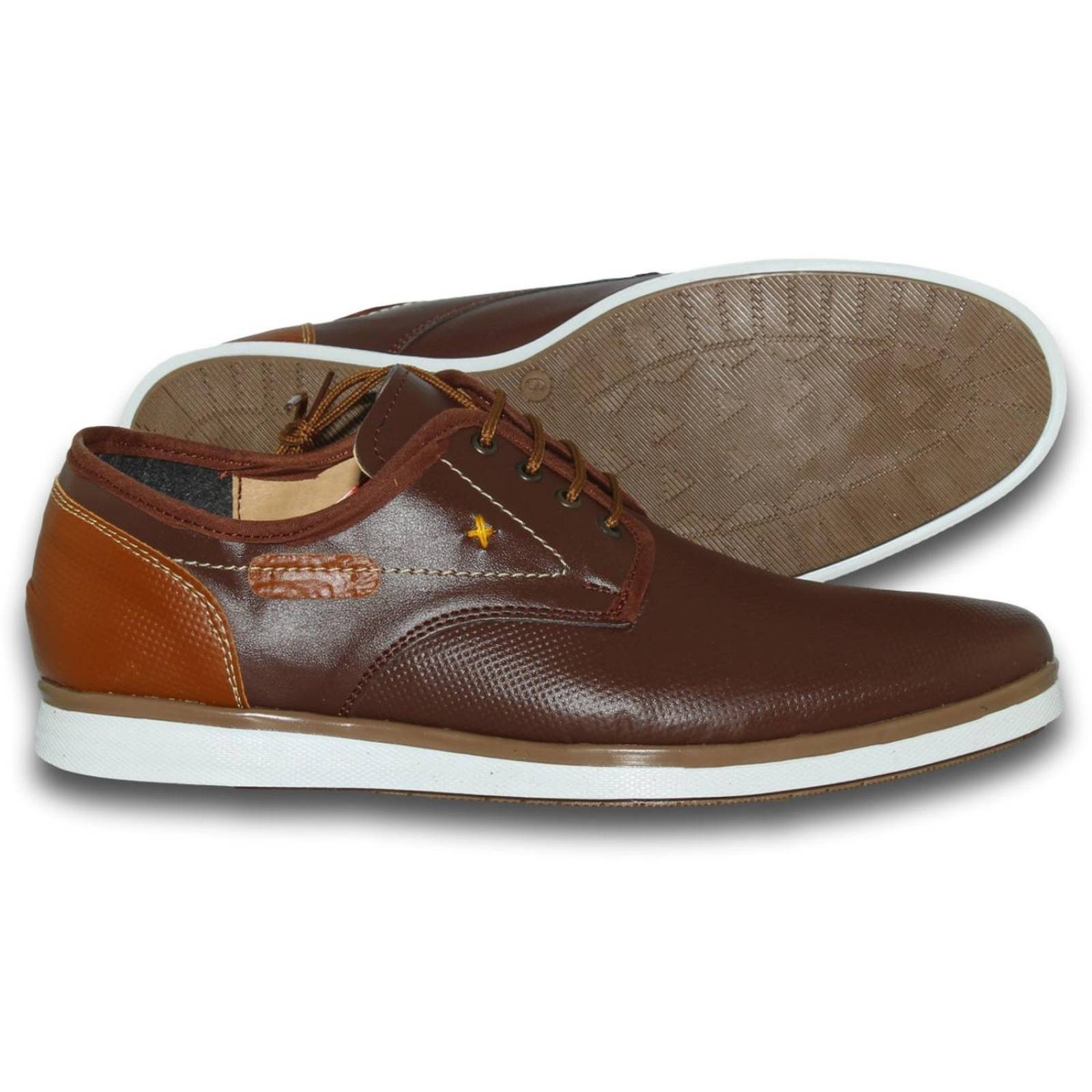 Calzado Casual Para Caballero Estilo 0487Al7 Acabado Piel Color Cafe Miel 