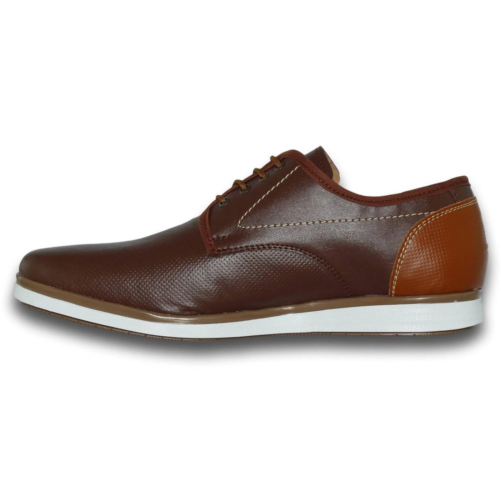 Calzado Casual Para Caballero Estilo 0487Al7 Acabado Piel Color Cafe Miel 