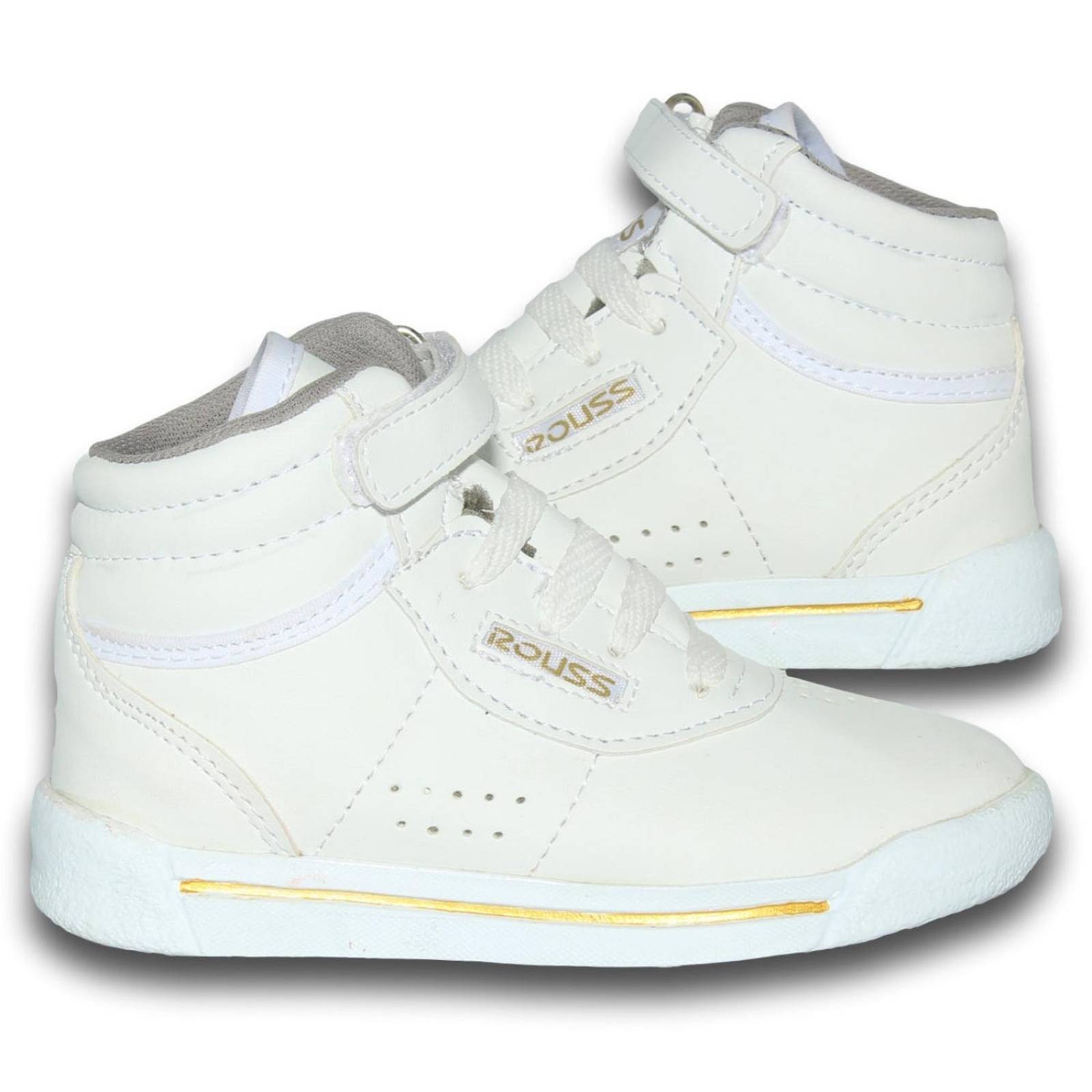 Tenis Deportivos Economicos Para Niño Estilo 8252Ro17 Acabado Sintetico Color Blanco Oro