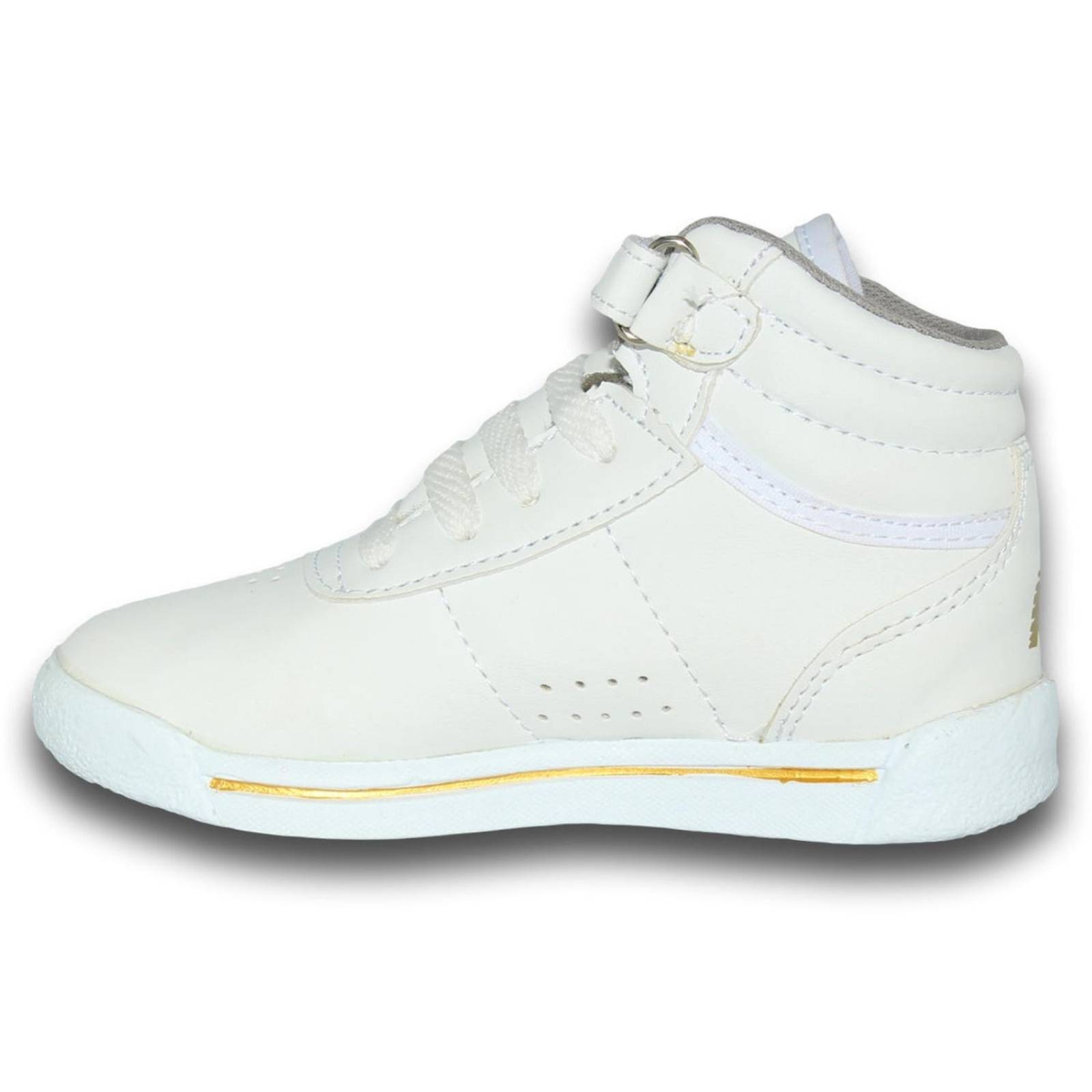 Tenis Deportivos Economicos Para Niño Estilo 8252Ro17 Acabado Sintetico Color Blanco Oro