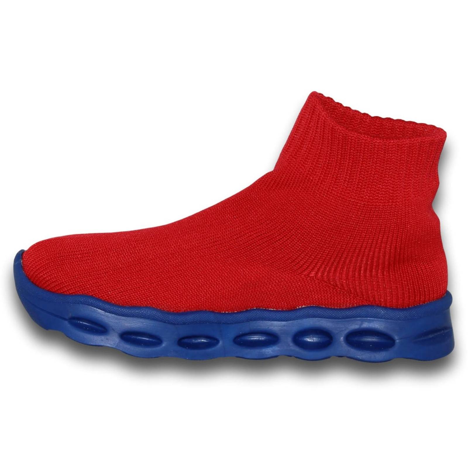 Tenis Para Niño Con Luces Estilo 0410Ru17 Acabado Textil Color Rojo Rey 