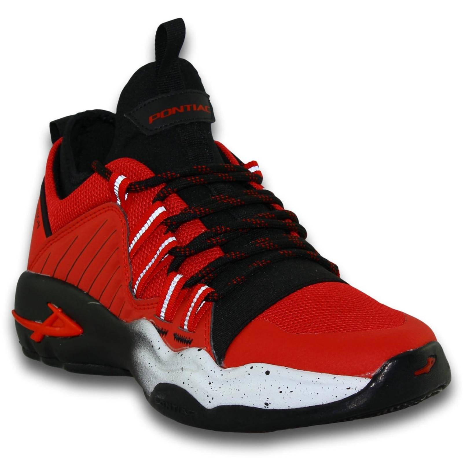 Tenis Para Hombre Tipo Calcetin De Moda Estilo 6114Po7 Acabado Textil Color Rojo Negro 