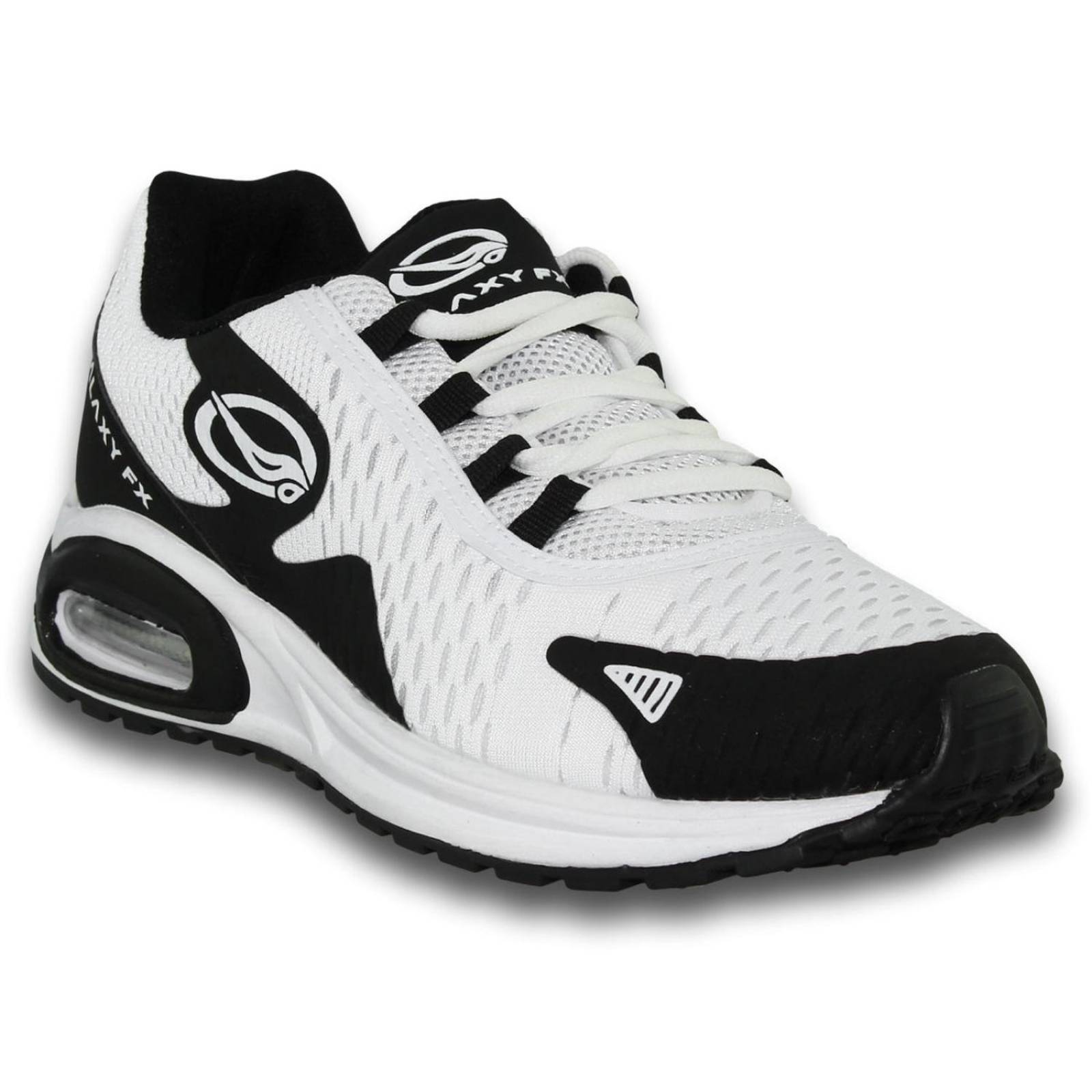 Tenis Para Hombre Con Valvula Estilo 0270Ga7 Marca Galaxy Acabado Malla Color Blanco Negro
