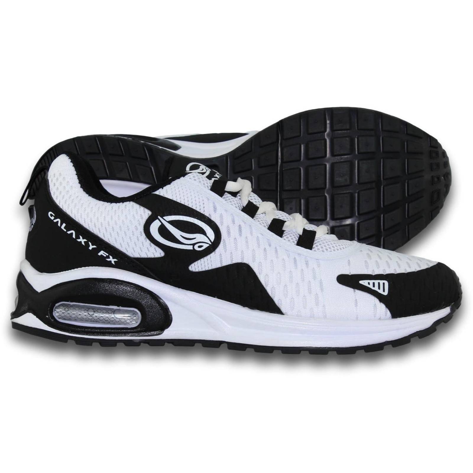 Tenis Para Hombre Con Valvula Estilo 0270Ga7 Marca Galaxy Acabado Malla Color Blanco Negro