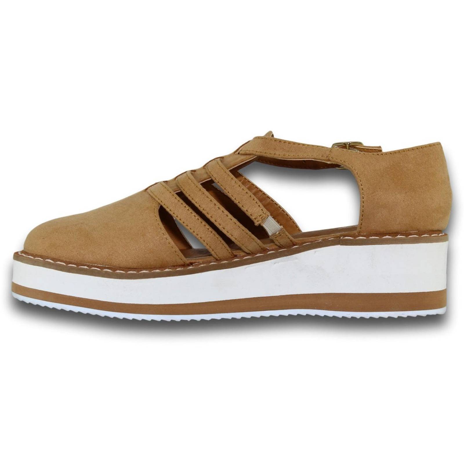 Sandalias Para Mujer Estilo 1040Vi5 Acabado Terciopelo Color Camel