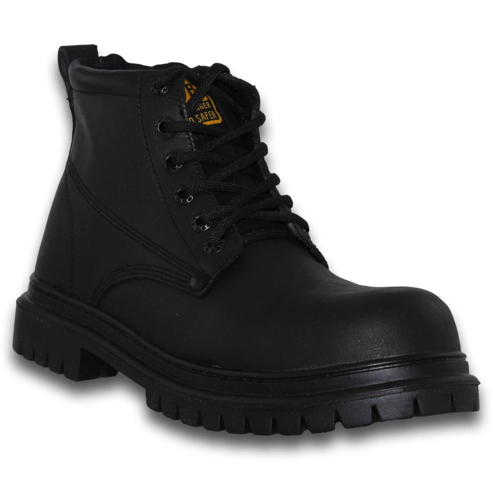 Botas Para Hombre De Trabajo Con Casco De Acero Estilo 0001Ma7 Acabado Simipiel Color Negro 
