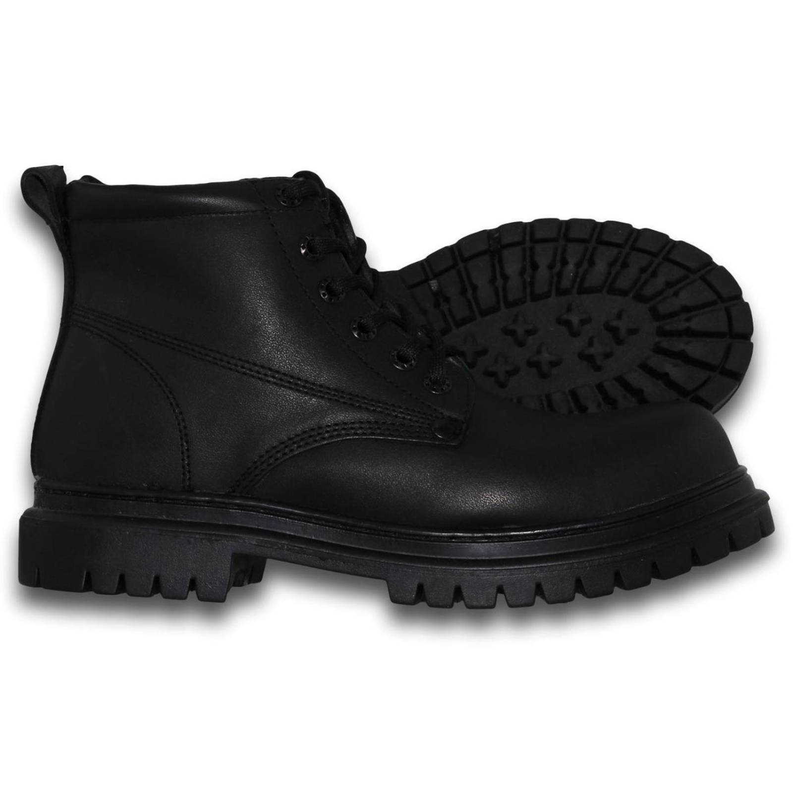 Botas Para Hombre De Trabajo Con Casco De Acero Estilo 0001Ma7 Acabado Simipiel Color Negro 