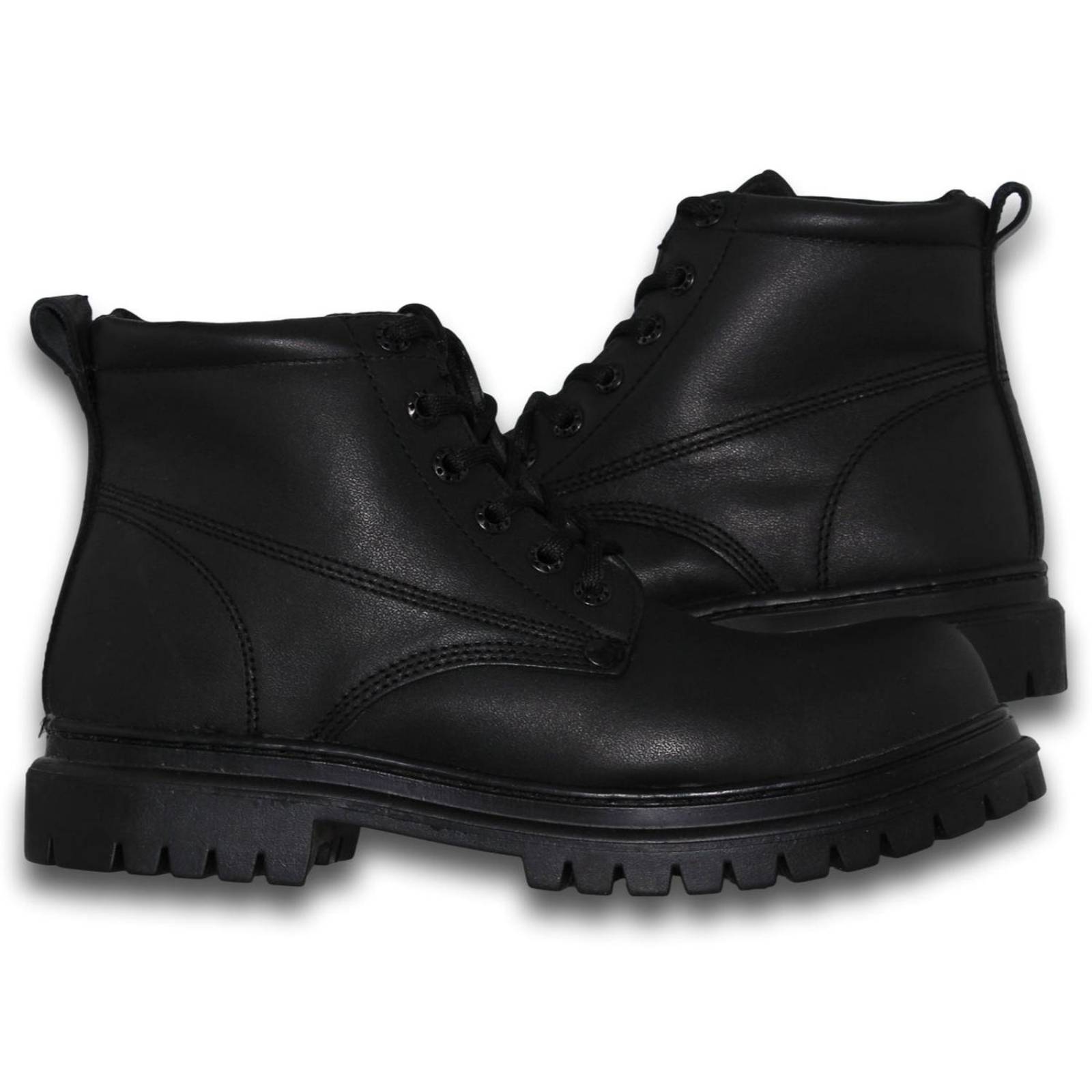 Botas Para Hombre De Trabajo Con Casco De Acero Estilo 0001Ma7 Acabado Simipiel Color Negro 