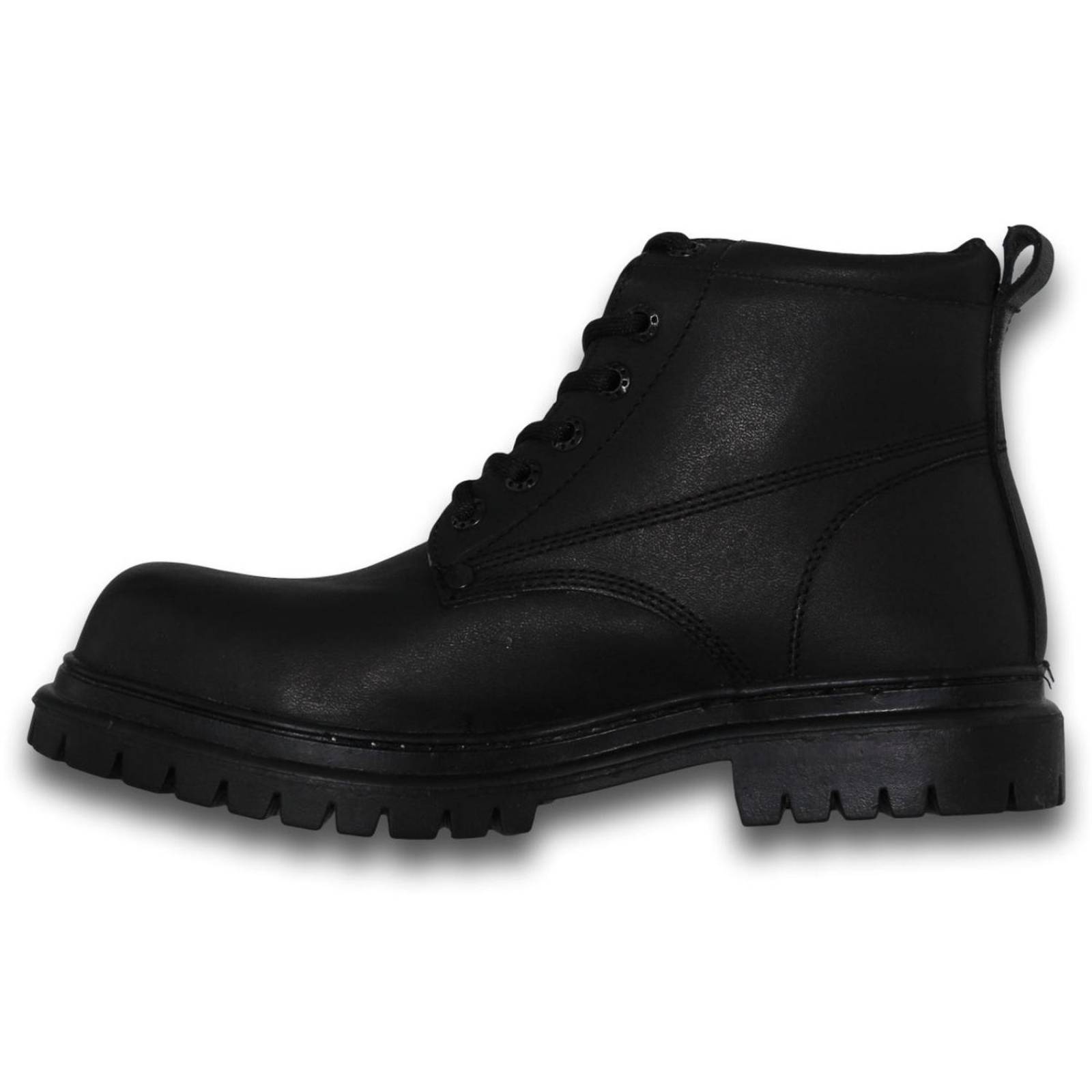 Botas Para Hombre De Trabajo Con Casco De Acero Estilo 0001Ma7 Acabado Simipiel Color Negro 