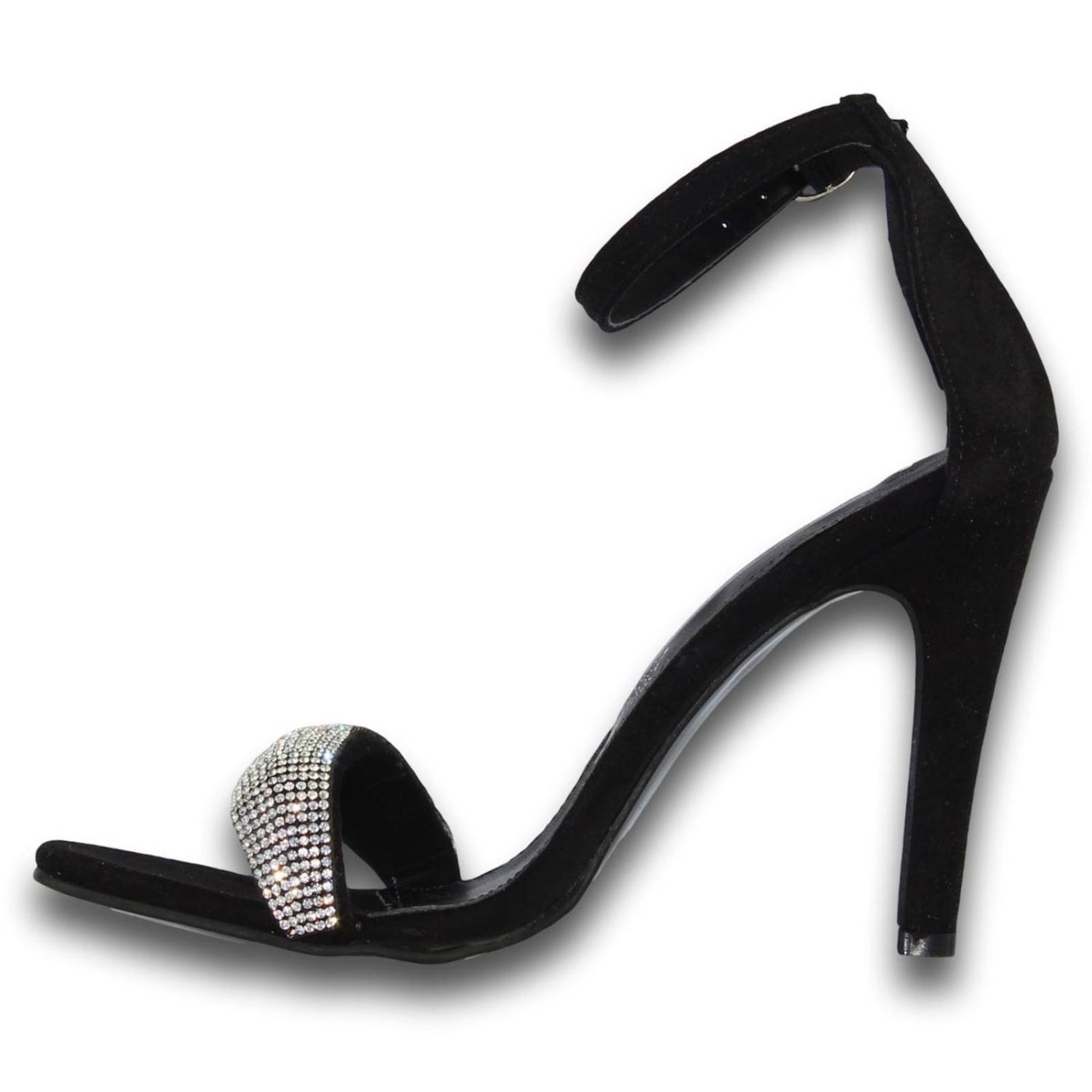 Zapatillas Para Mujer Con Brillos Estilo 0551Su5 Acabado Ante Color Negro