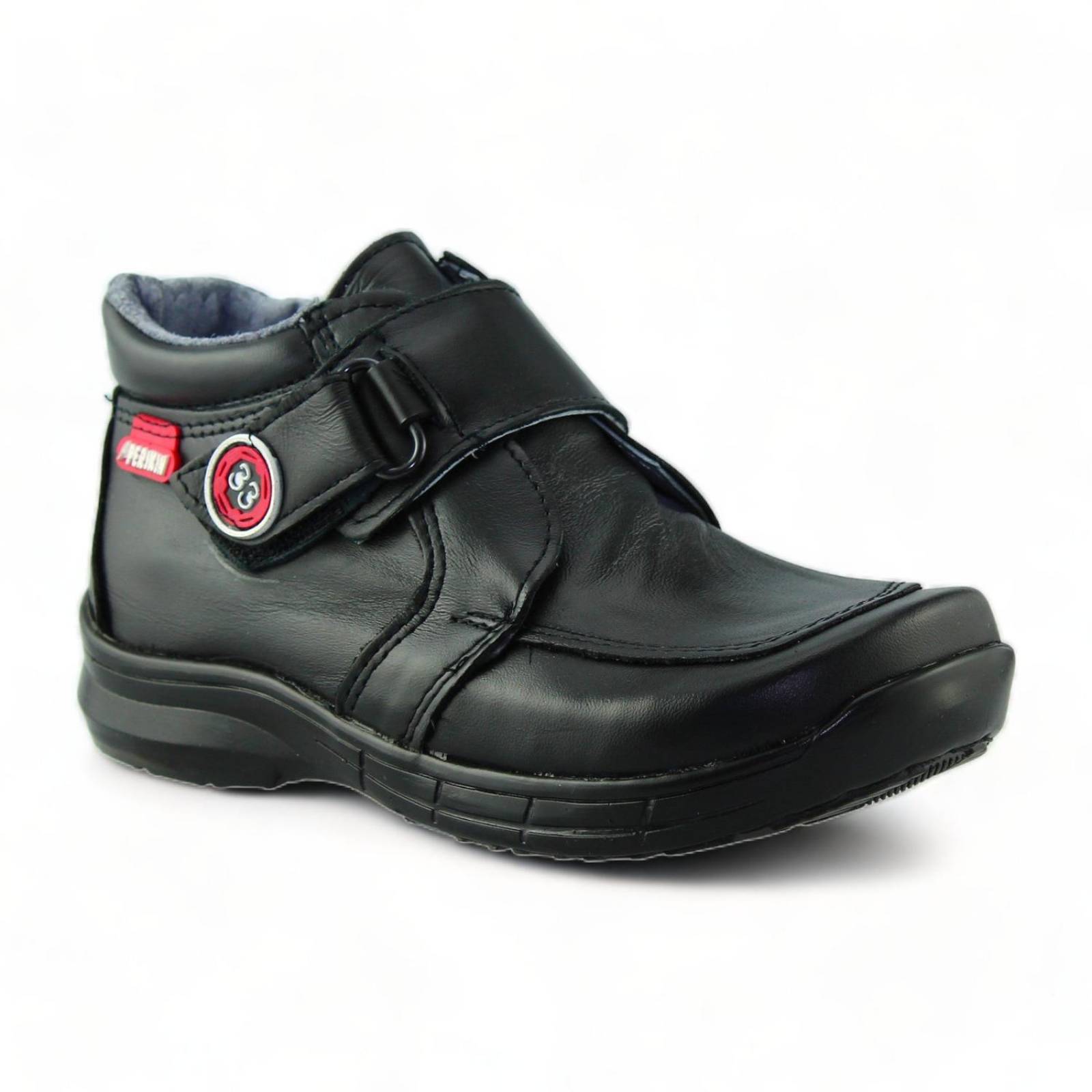 Zapatos Escolares Economicos Para Niño Estilo 0071Pe21 Marca Perikin Acabado Piel Color Negro 