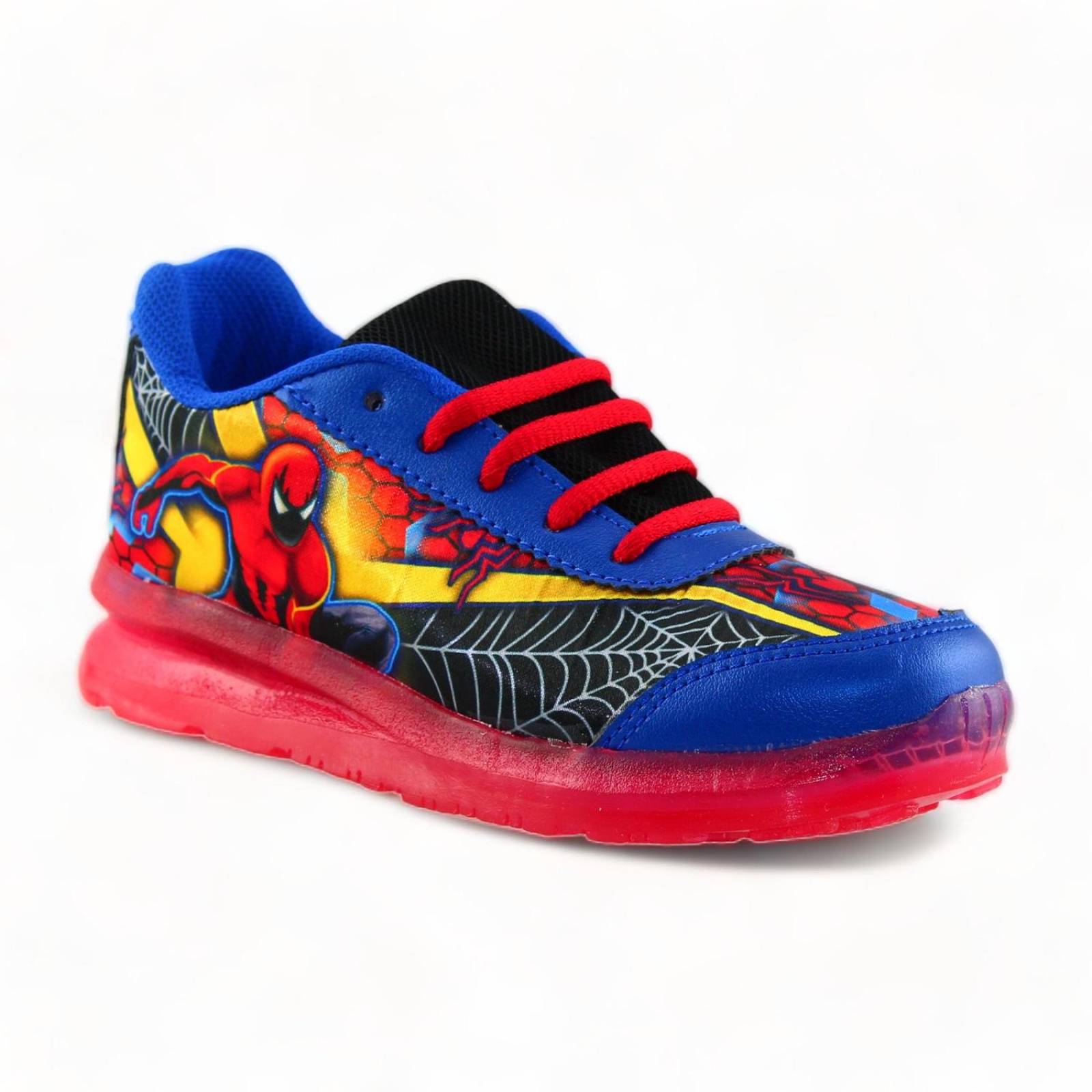 Tenis Super Hero Para Niño Estilo 0876Li21 Marca Little Kings Acabado Textil Color Azul Rey 