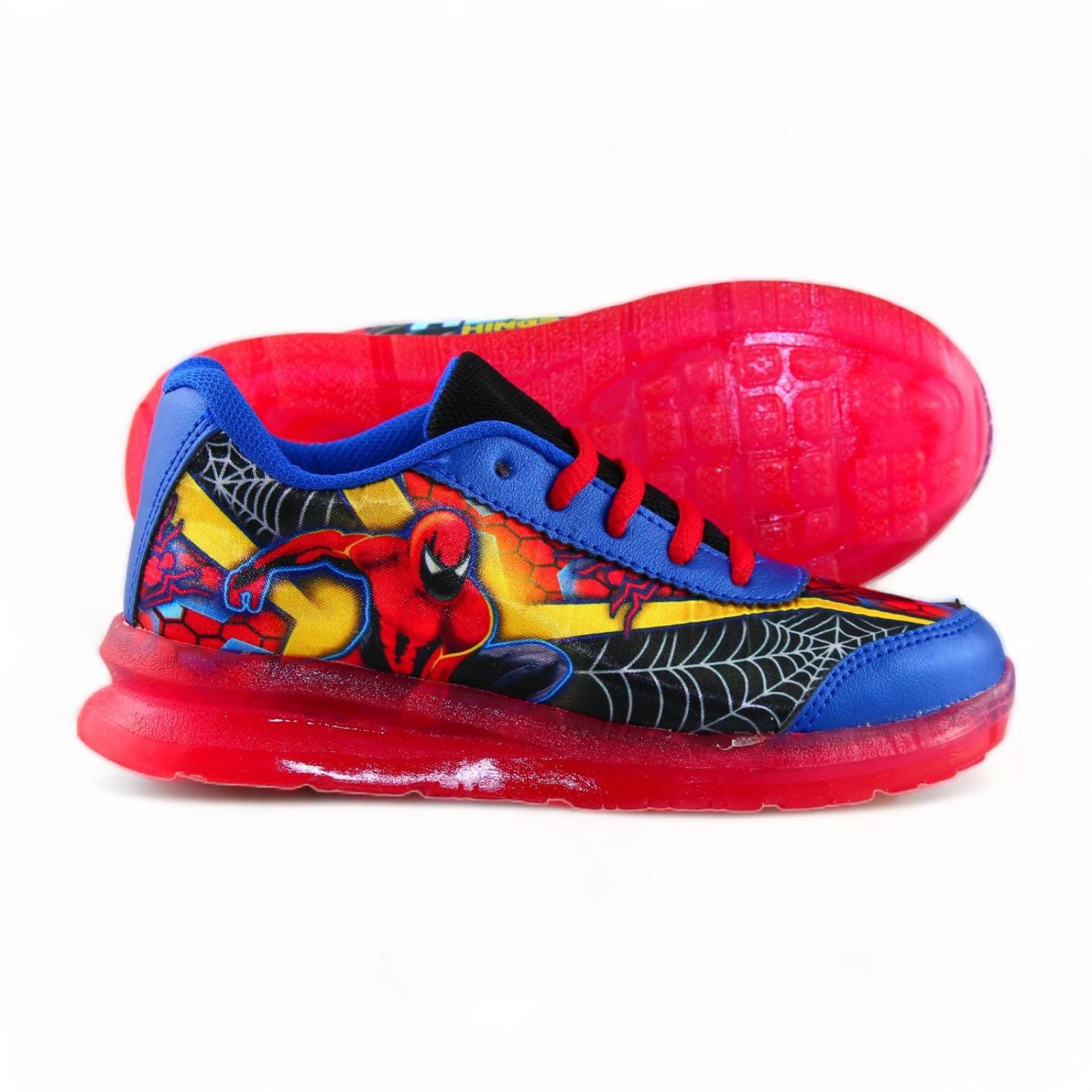 Tenis Super Hero Para Niño Estilo 0876Li21 Marca Little Kings Acabado Textil Color Azul Rey 